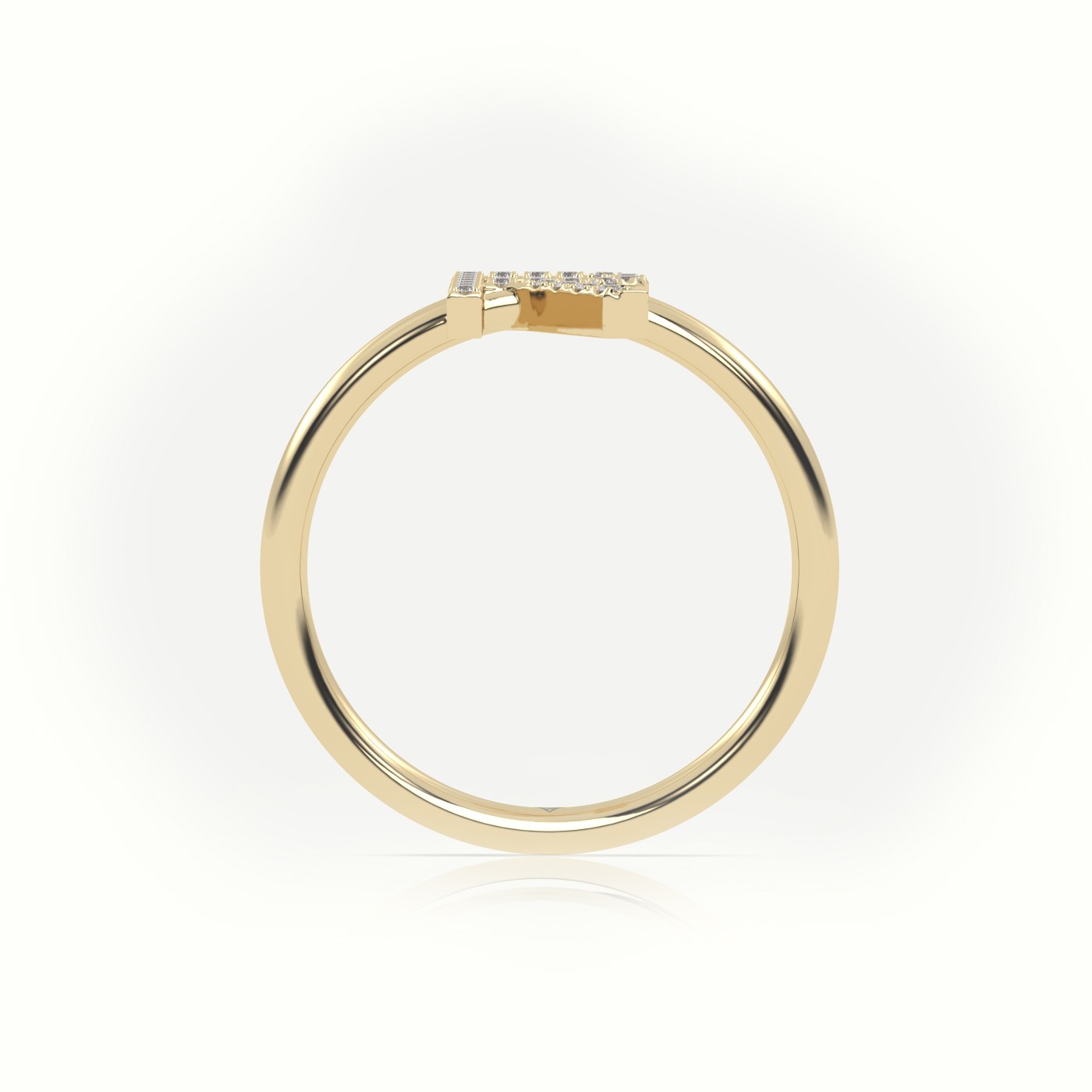 18k yellow gold  round cut diamonds “r” initials monogram alphabet ring Photos & images