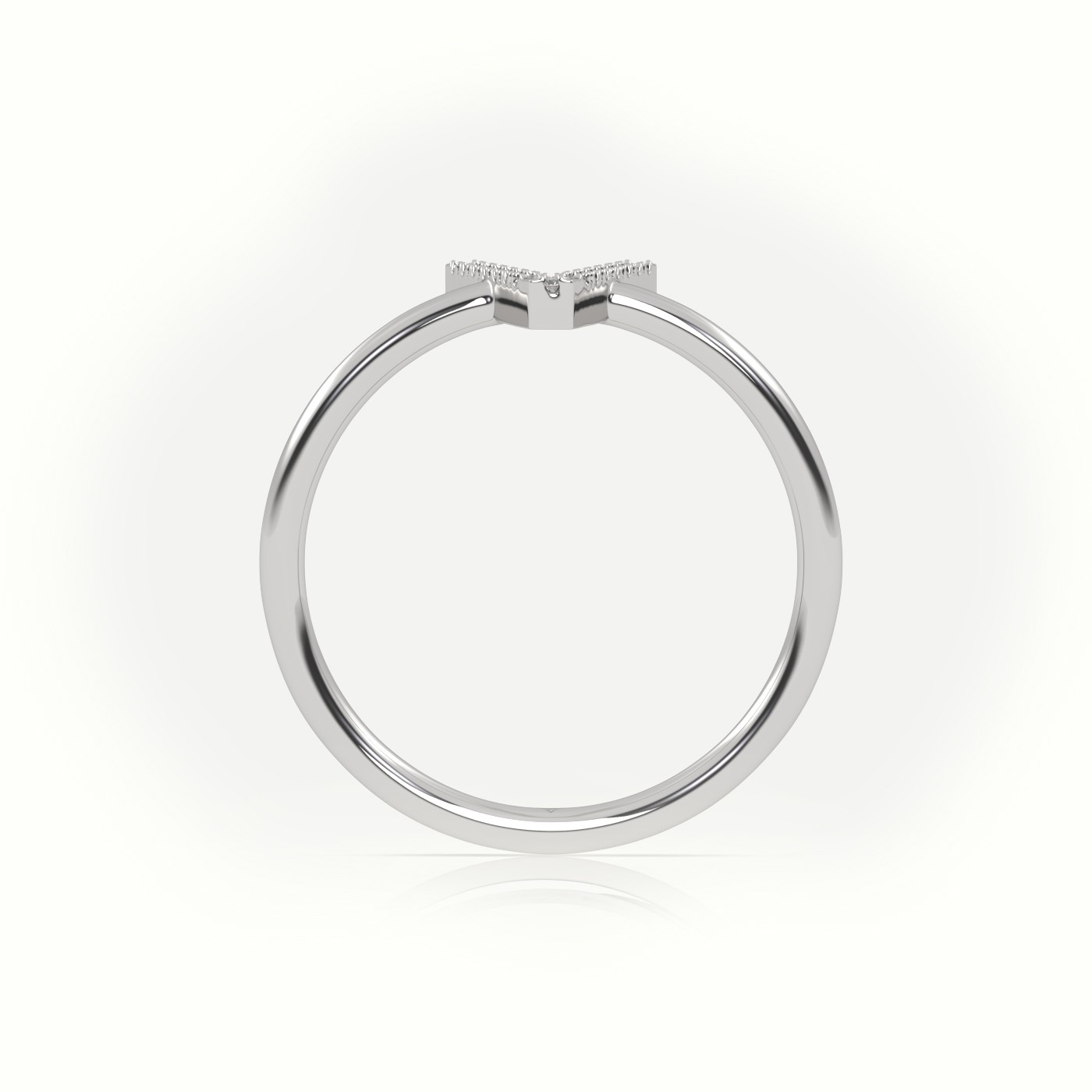 18k white gold  round cut diamonds “v” initials monogram alphabet ring Photos & images