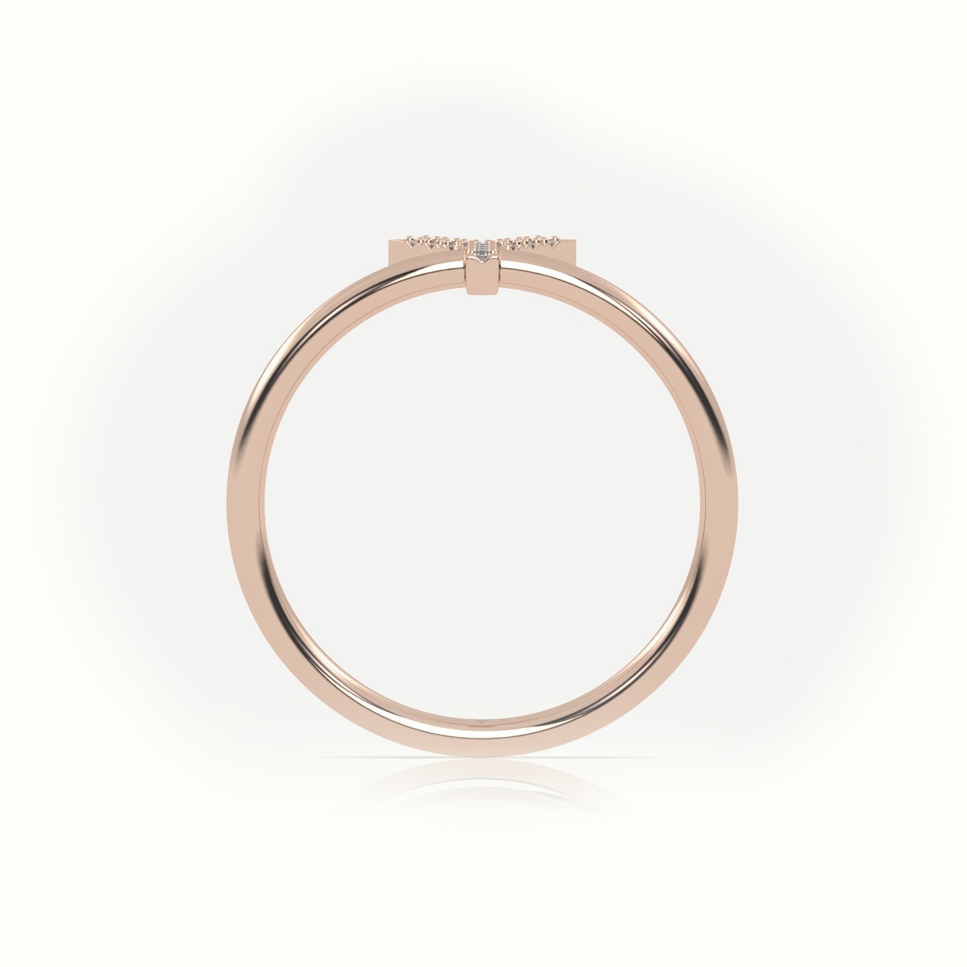 18k rose gold  round cut diamonds “y” initials monogram alphabet ring Photos & images