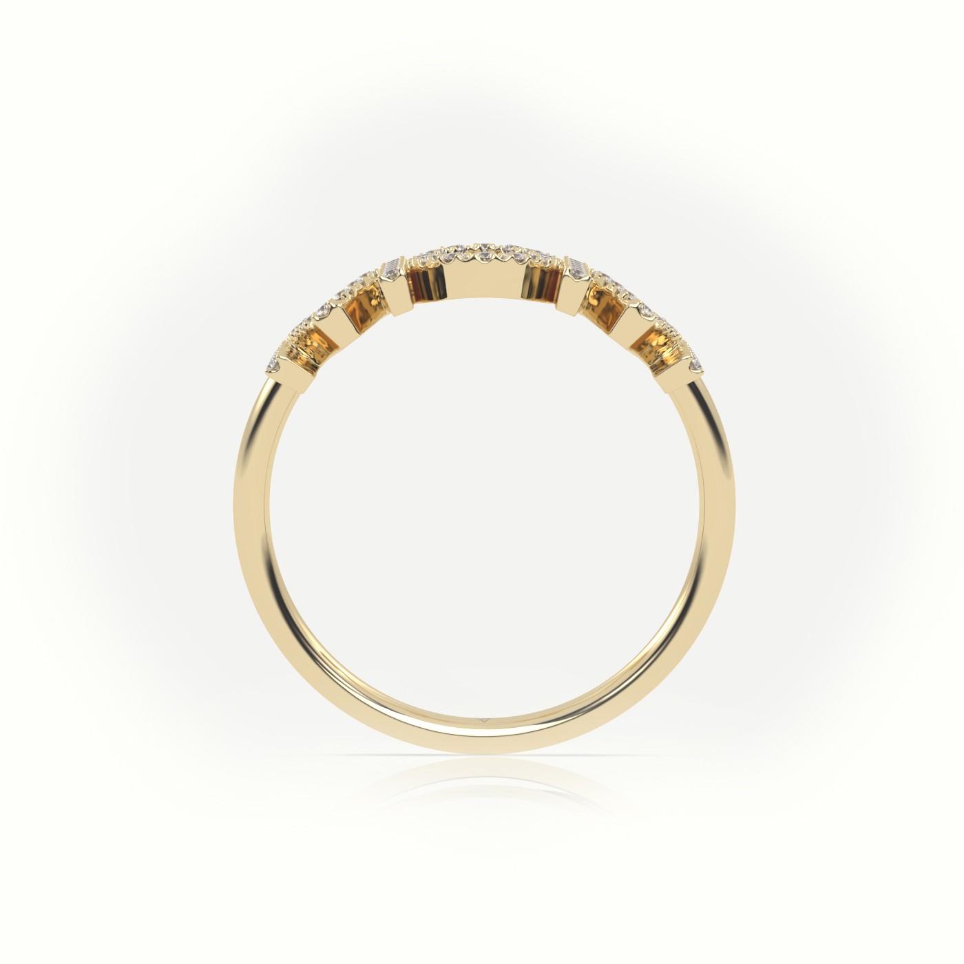 18k yellow gold  round cut diamonds “mom” customized monogram ring Photos & images