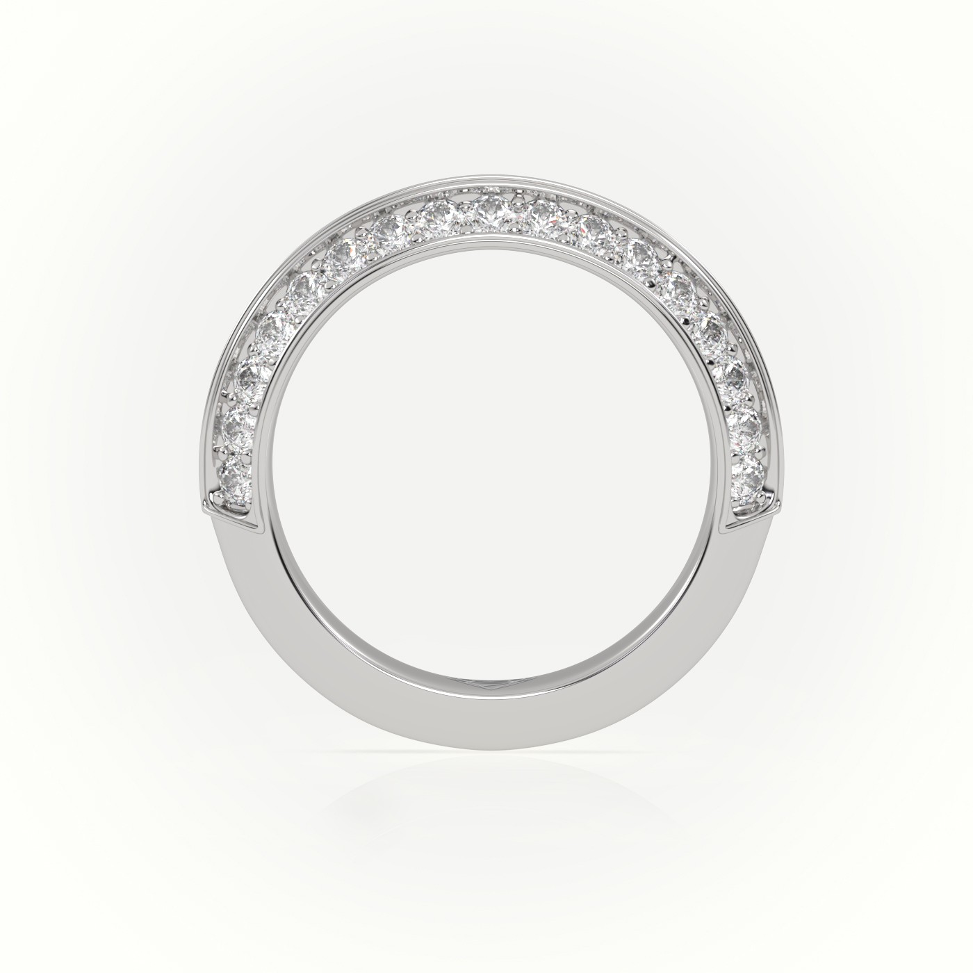 18k white gold  round cut diamond double channel setting eternity wedding band Photos & images