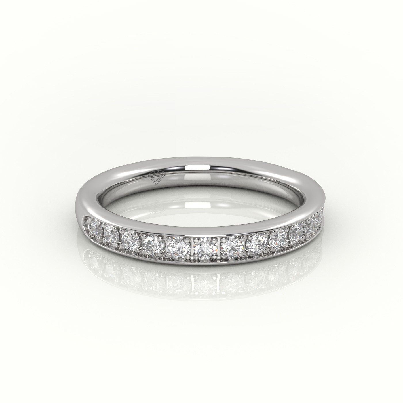 18k white gold  round-cut diamonds channel setting eternity wedding band Photos & images