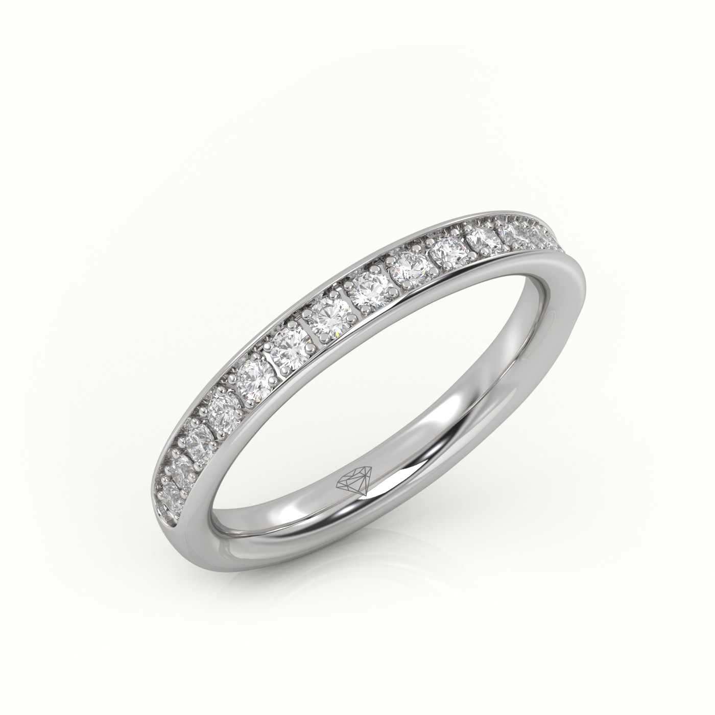 18k white gold  round-cut diamonds channel setting eternity wedding band Photos & images