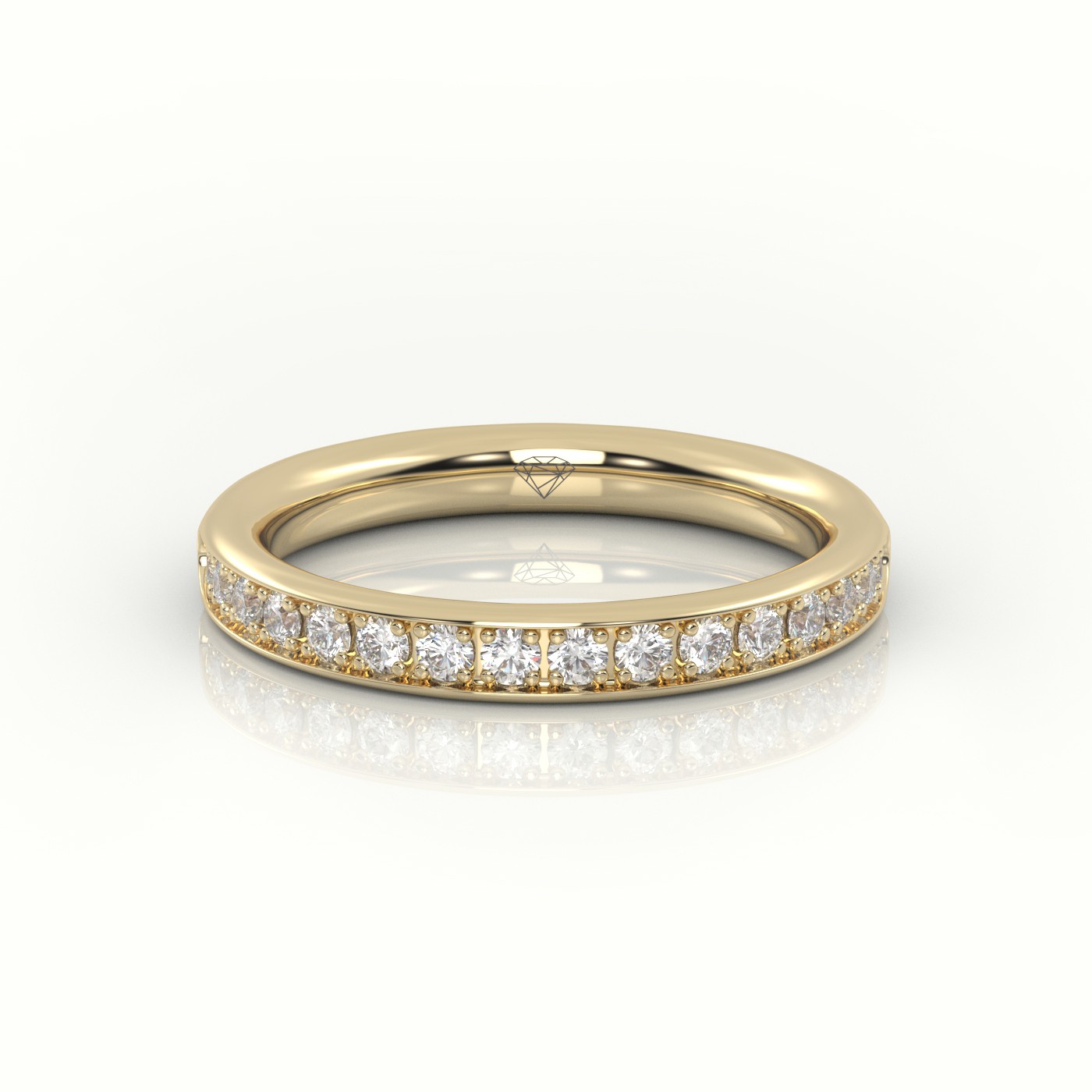 18k yellow gold  round-cut diamonds channel setting eternity wedding band