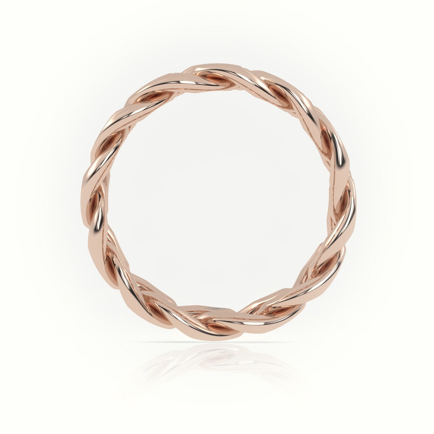 18k rose gold  cuban plain ring 8mm Photos & images