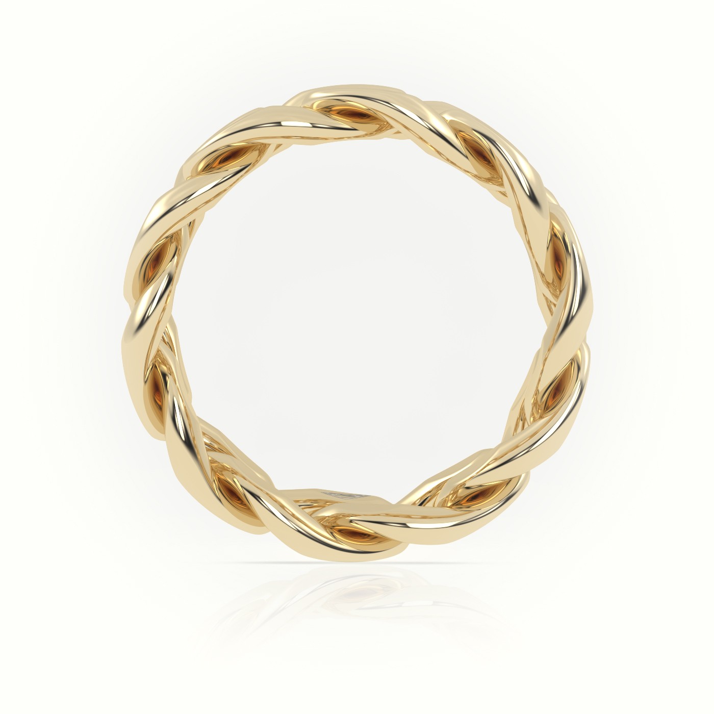 18k yellow gold  cuban plain ring 10mm Photos & images