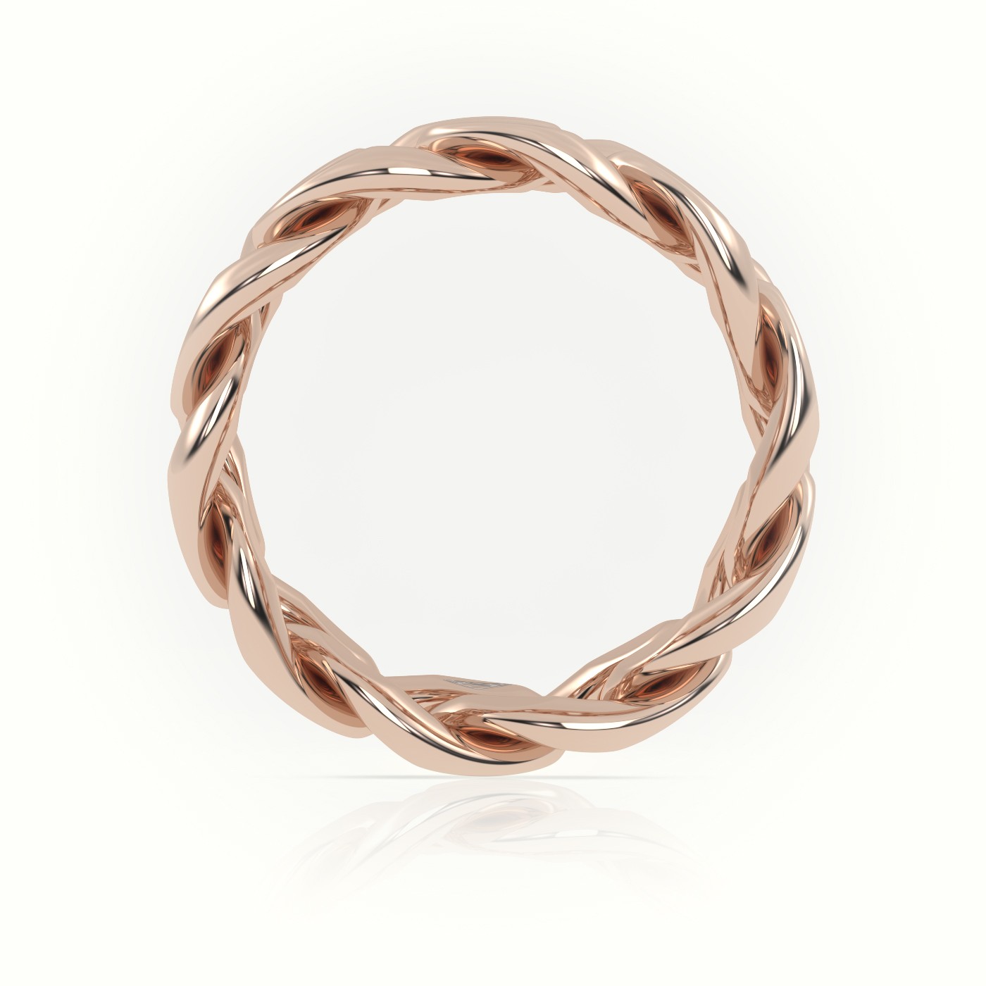 18k rose gold  cuban plain ring 10mm Photos & images