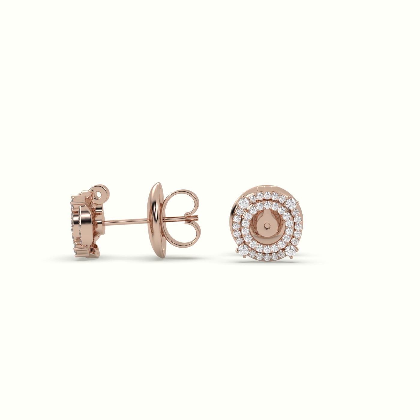 18k rose gold  earring j-15 Photos & images