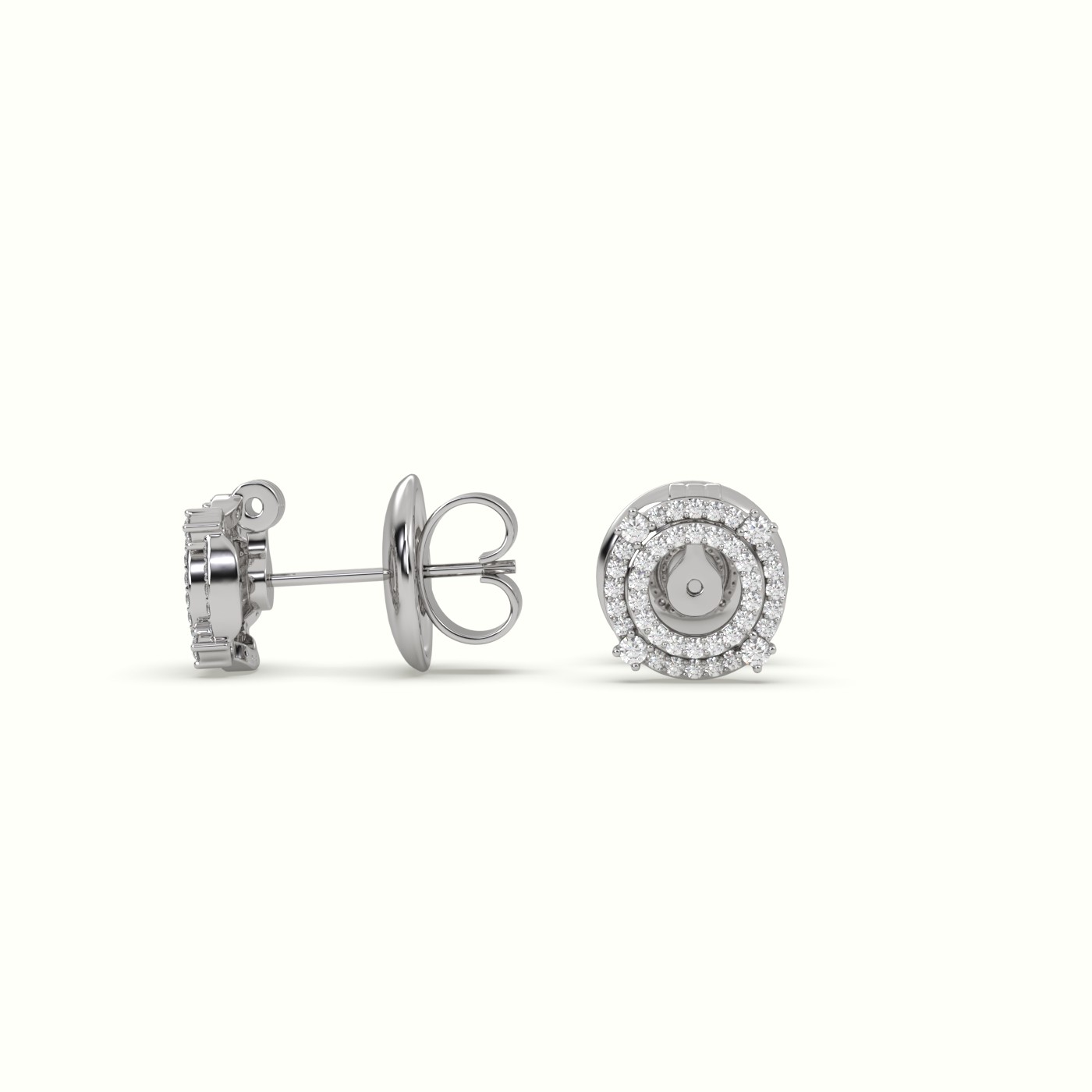 18k white gold  earring j-15 Photos & images