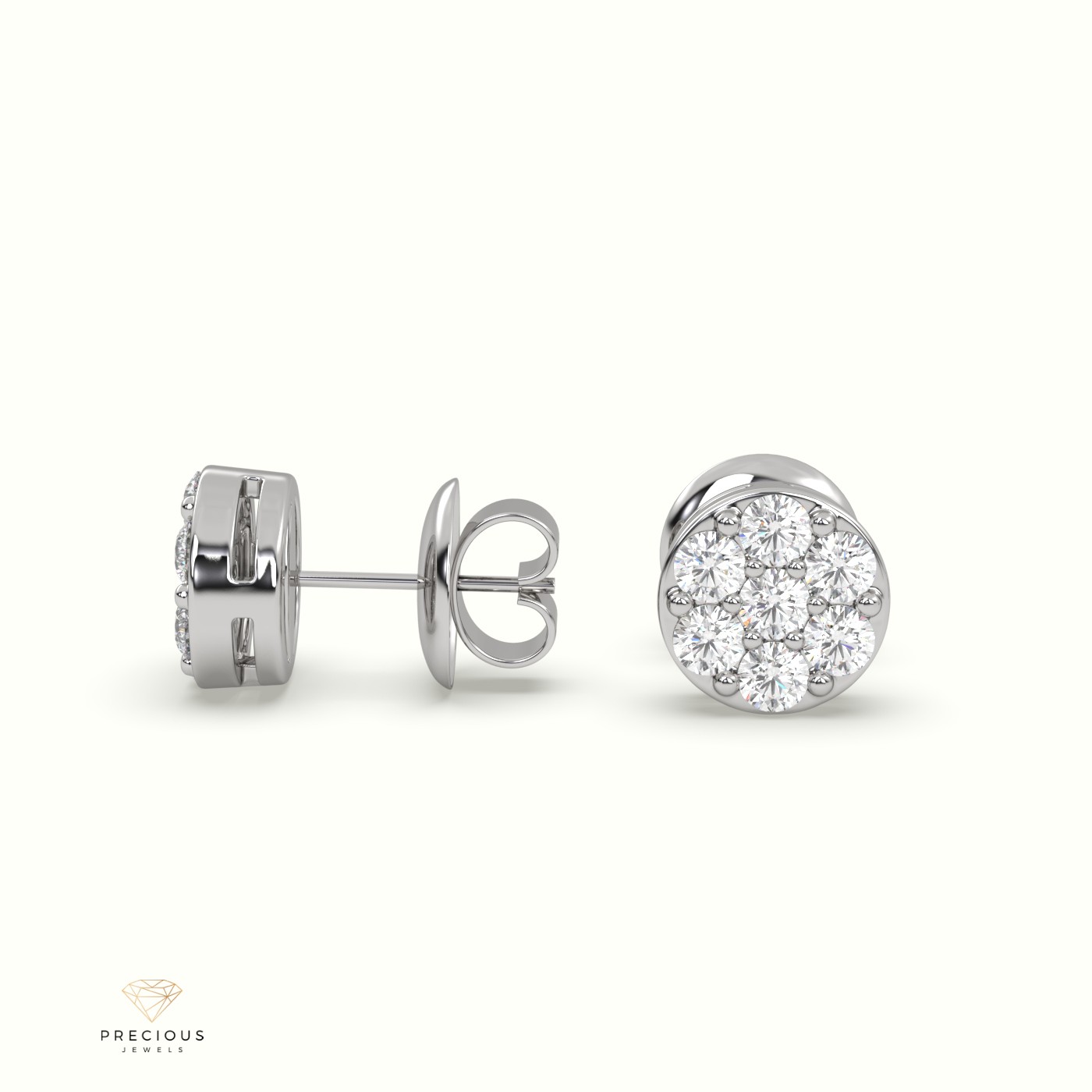 18k white gold pave diamond illusion earrings Photos & images