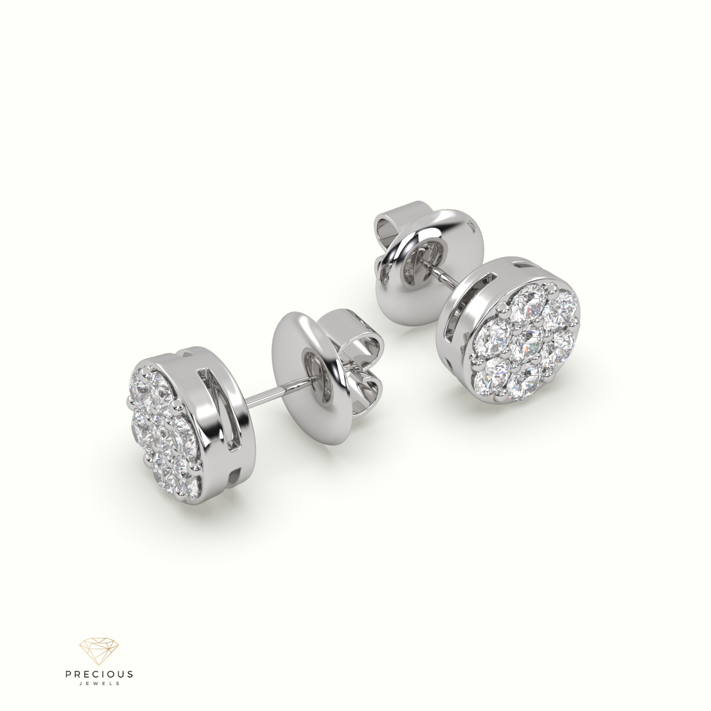 18k white gold pave diamond illusion earrings Photos & images