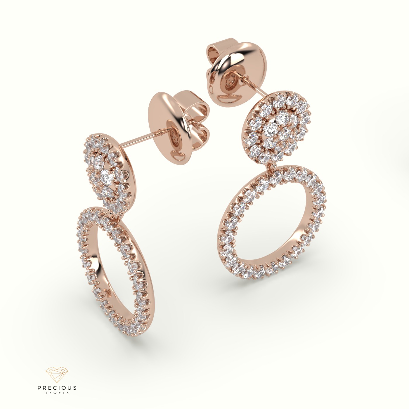 18k rose gold radiant drop earrings Photos & images