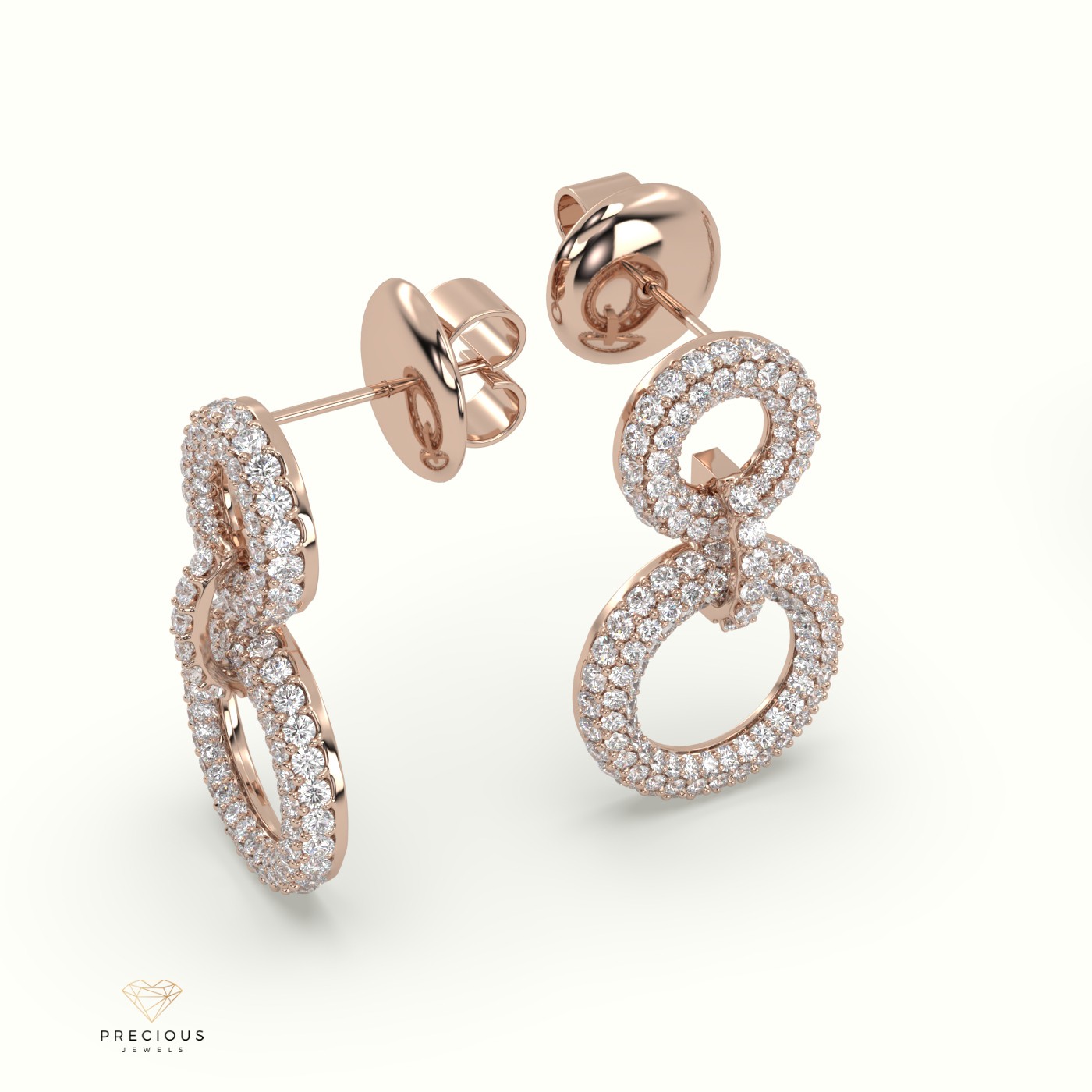 18k rose gold stylish hollow hoop earrings Photos & images