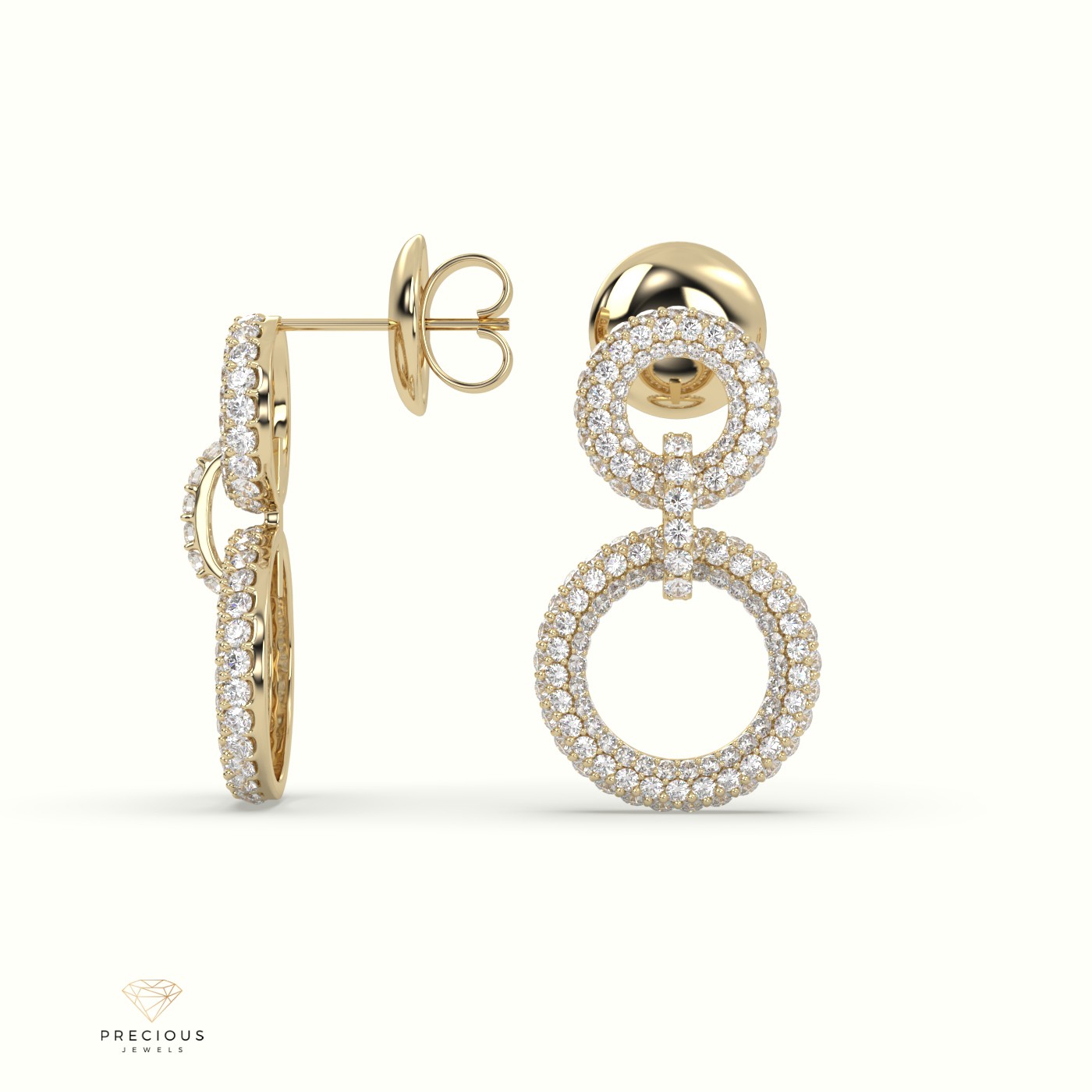 18k yellow gold stylish hollow hoop earrings Photos & images