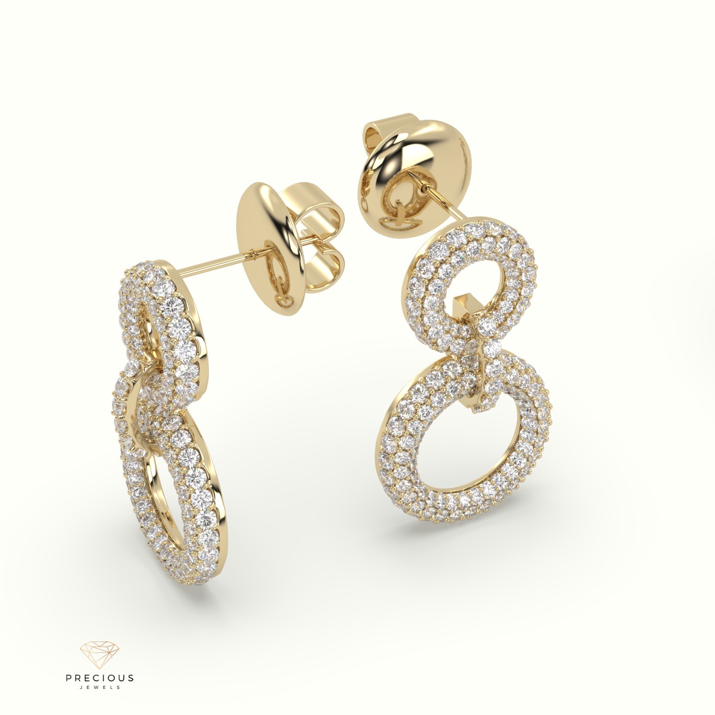 18k yellow gold stylish hollow hoop earrings Photos & images