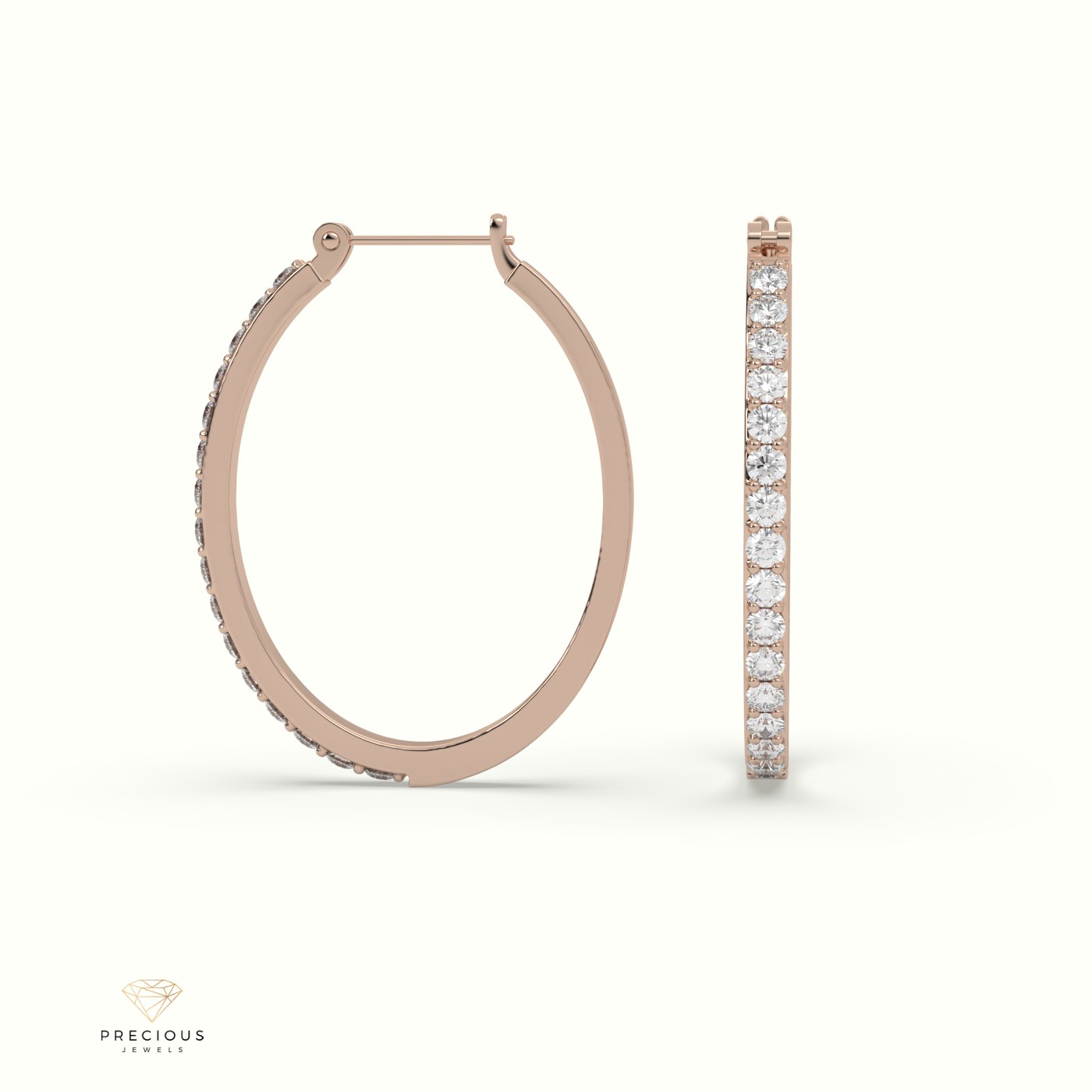 18k rose gold  outside hoop gold earrings Photos & images