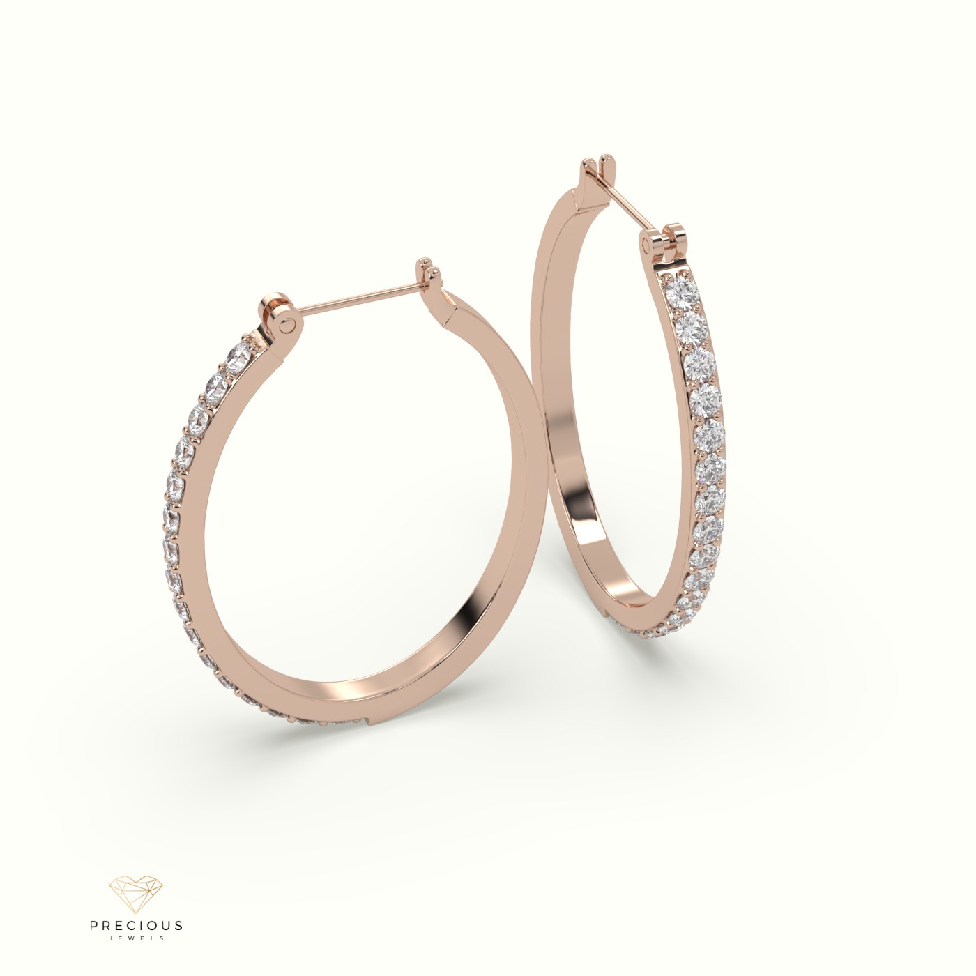 18k rose gold  outside hoop gold earrings Photos & images