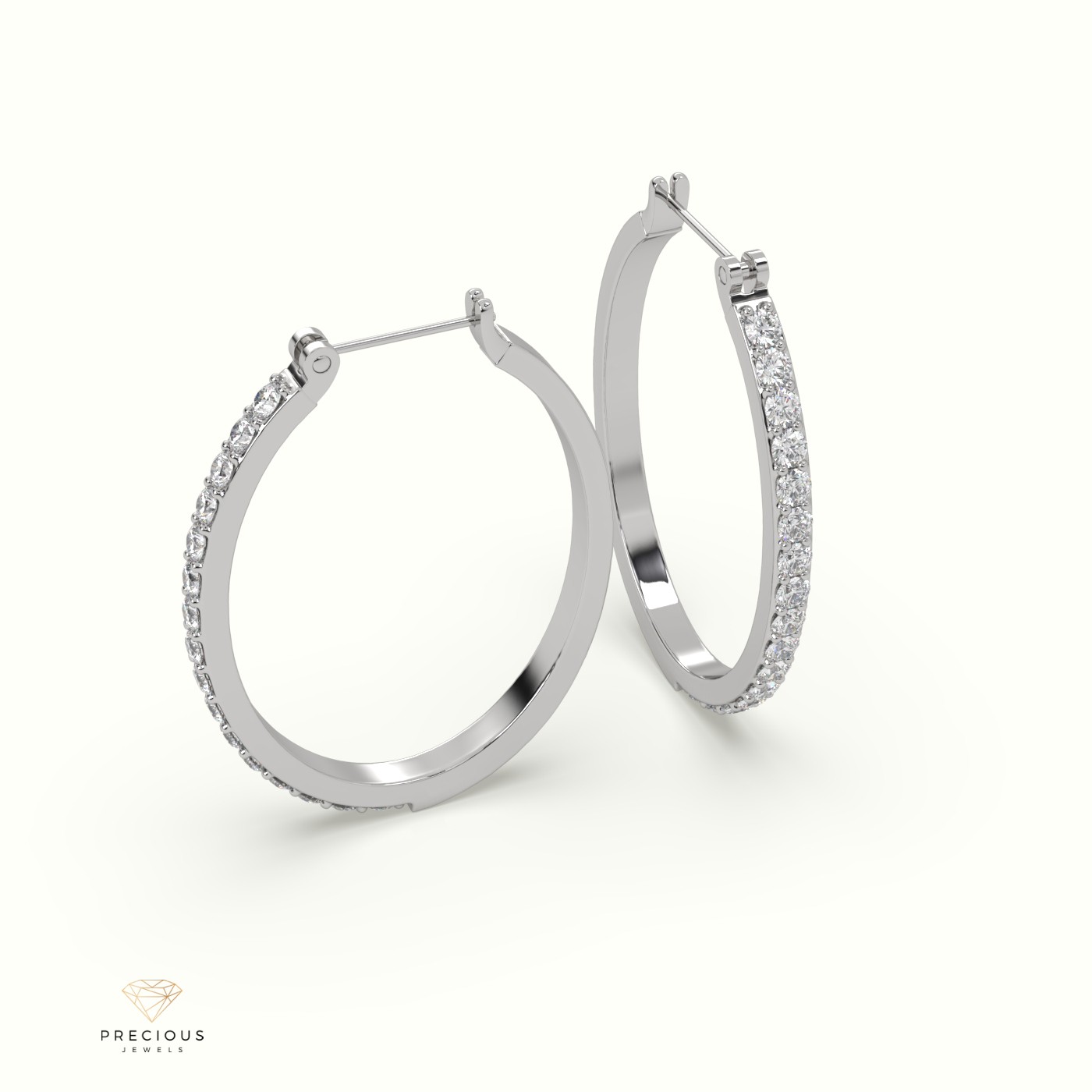 18k white gold  outside hoop gold earrings Photos & images