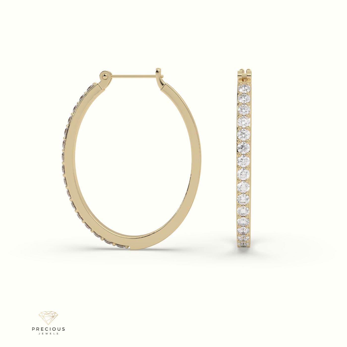 18k yellow gold  outside hoop gold earrings Photos & images