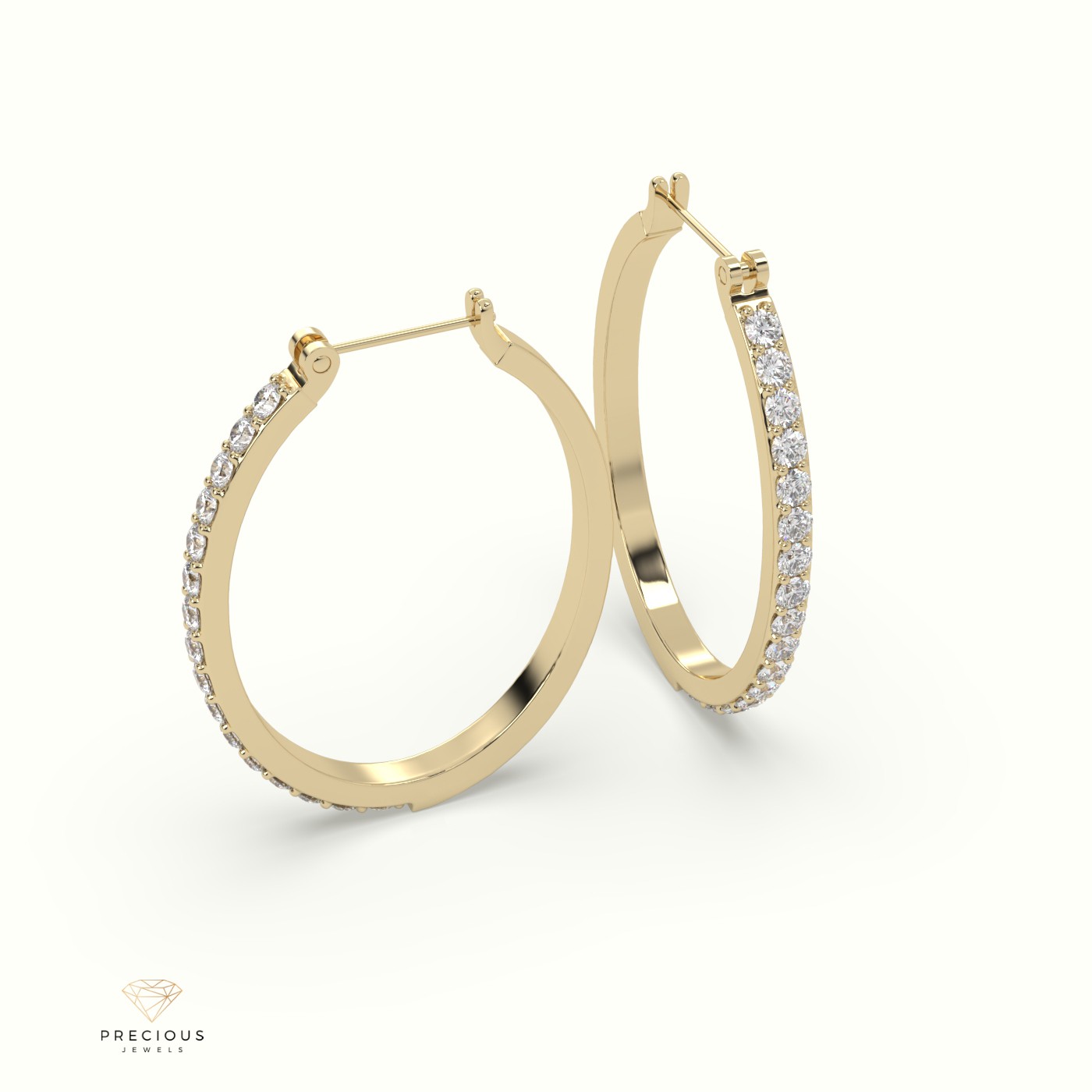 18k yellow gold  outside hoop gold earrings Photos & images