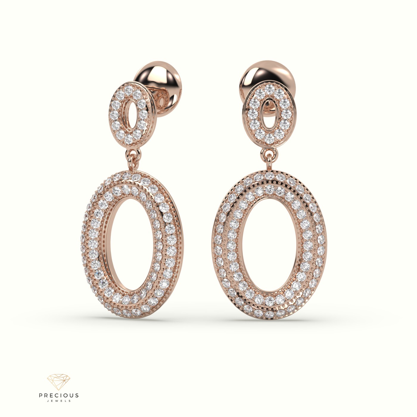 18k rose gold royal chandelier earrings