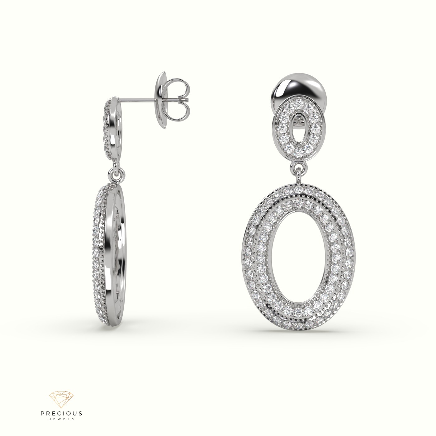 18k white gold royal chandelier earrings Photos & images