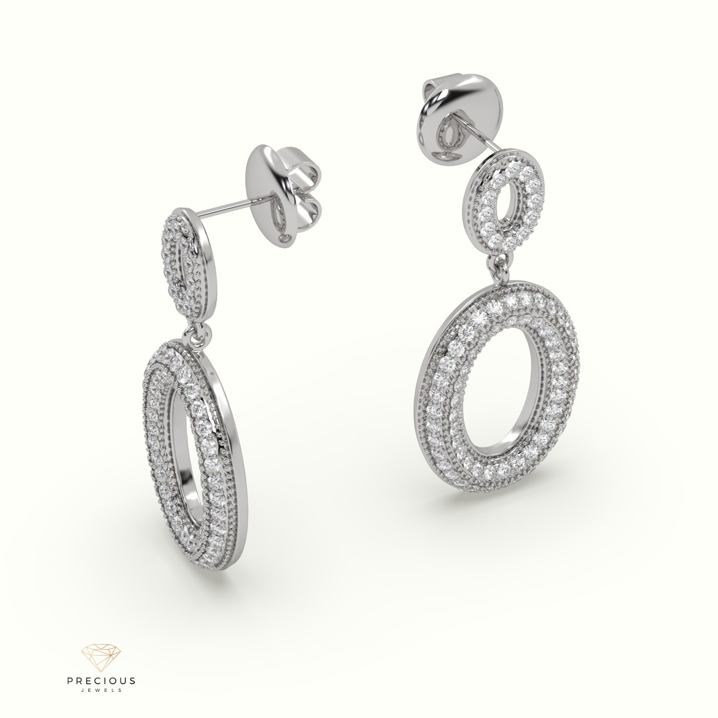 18k white gold royal chandelier earrings Photos & images