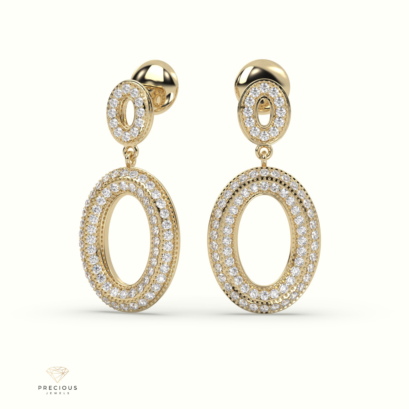 18k yellow gold royal chandelier earrings