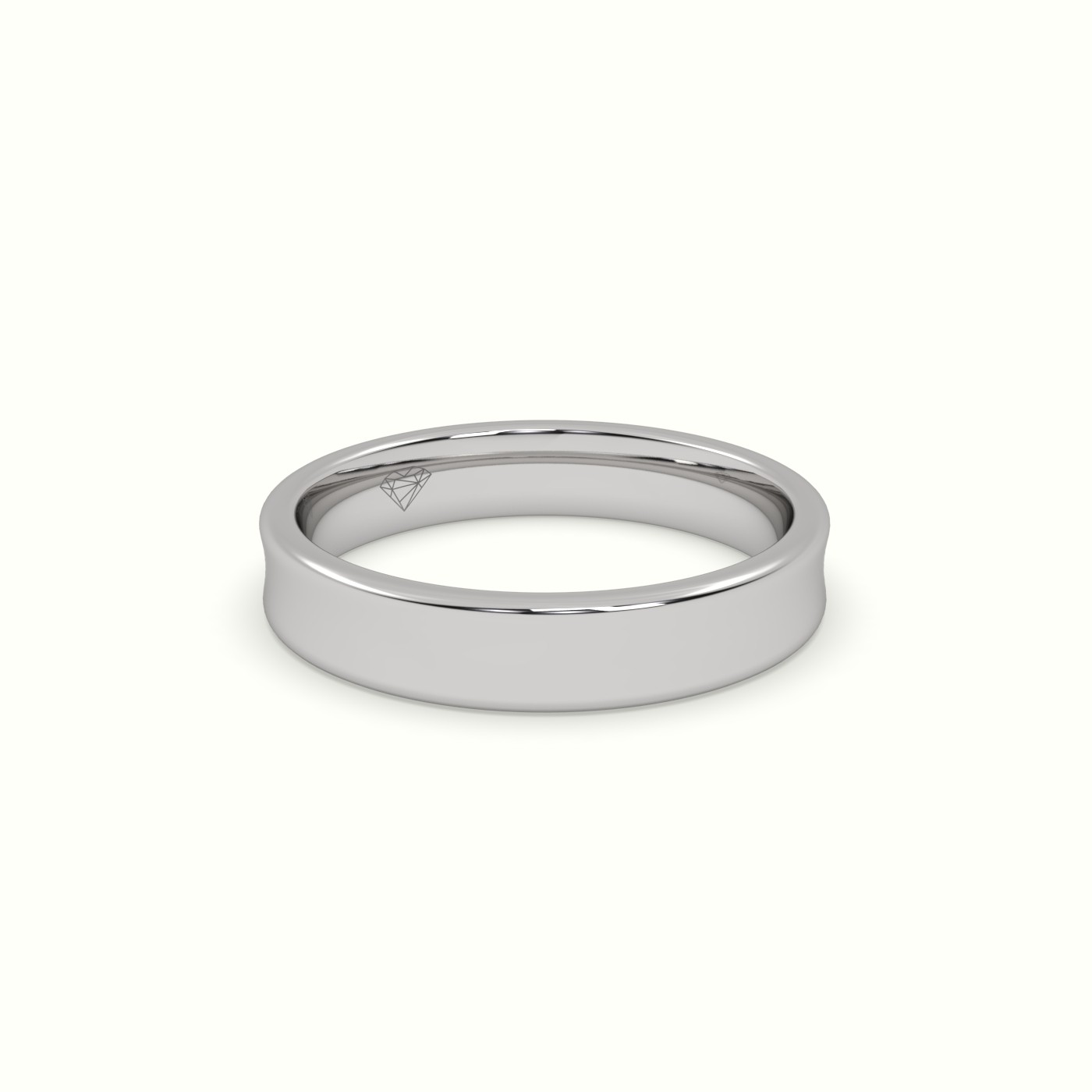 18k white gold d shape court profile women's wedding band Photos & images