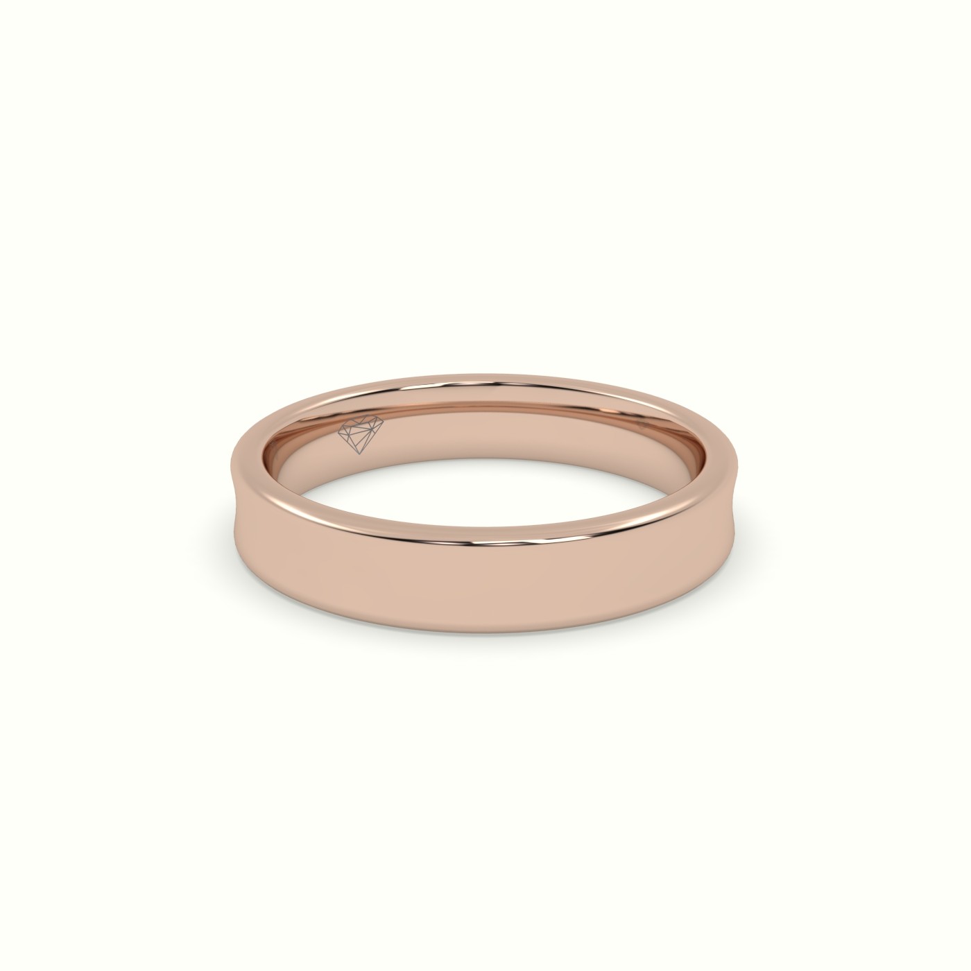 18k rose gold d shape court profile women's wedding band Photos & images