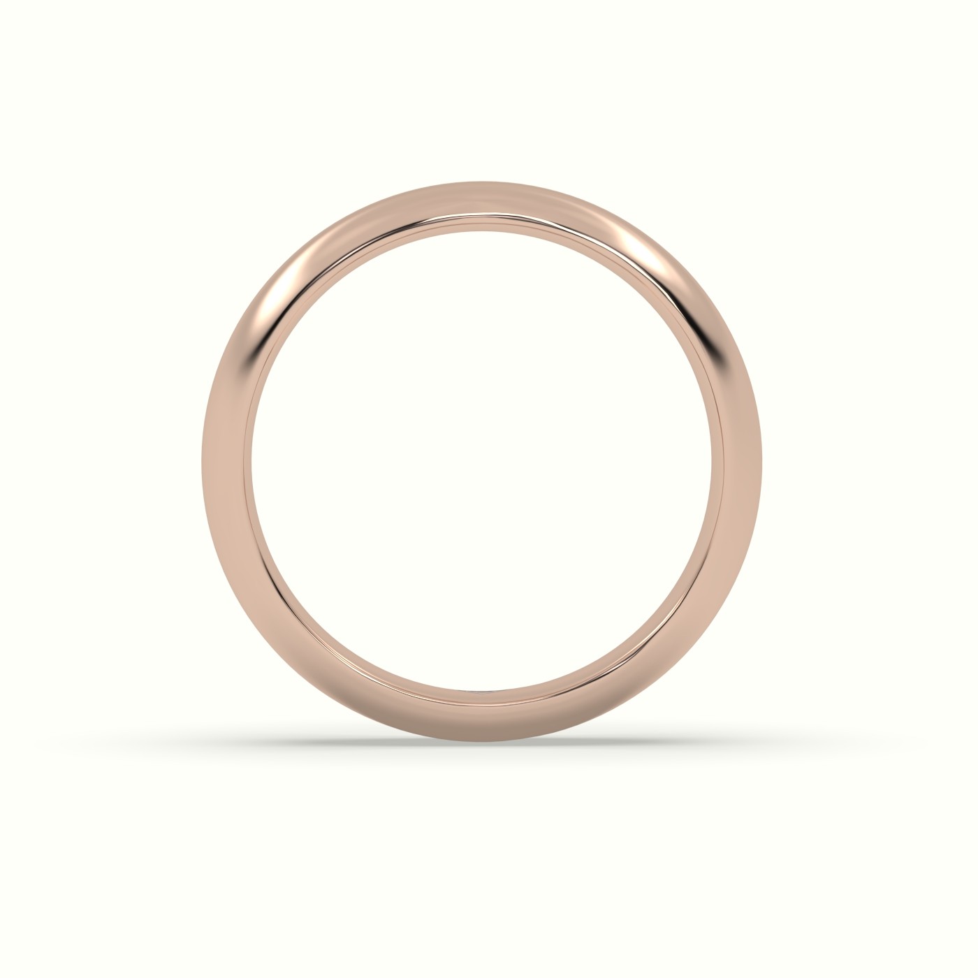 18k rose gold  18k rose gold traditional d shape flat profile wedding band Photos & images