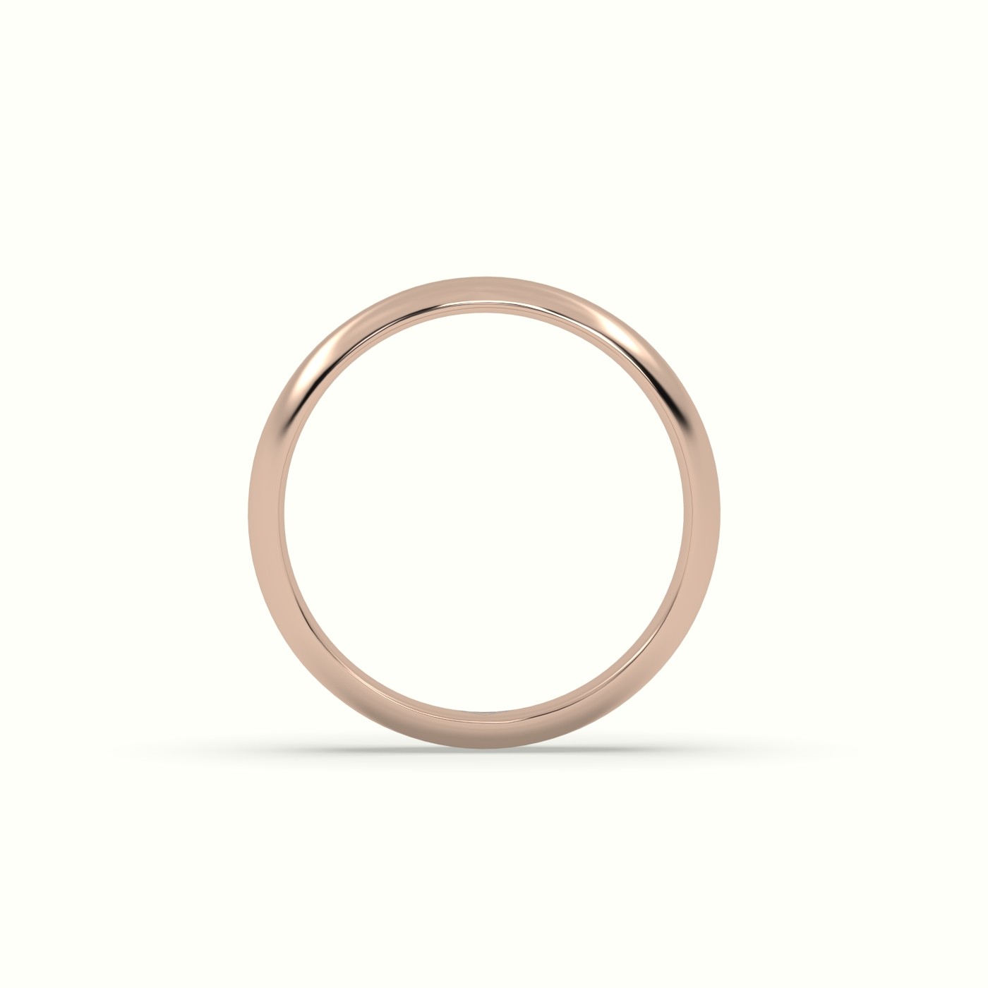 18k rose gold  18k rose gold traditional d shape flat profile wedding band Photos & images