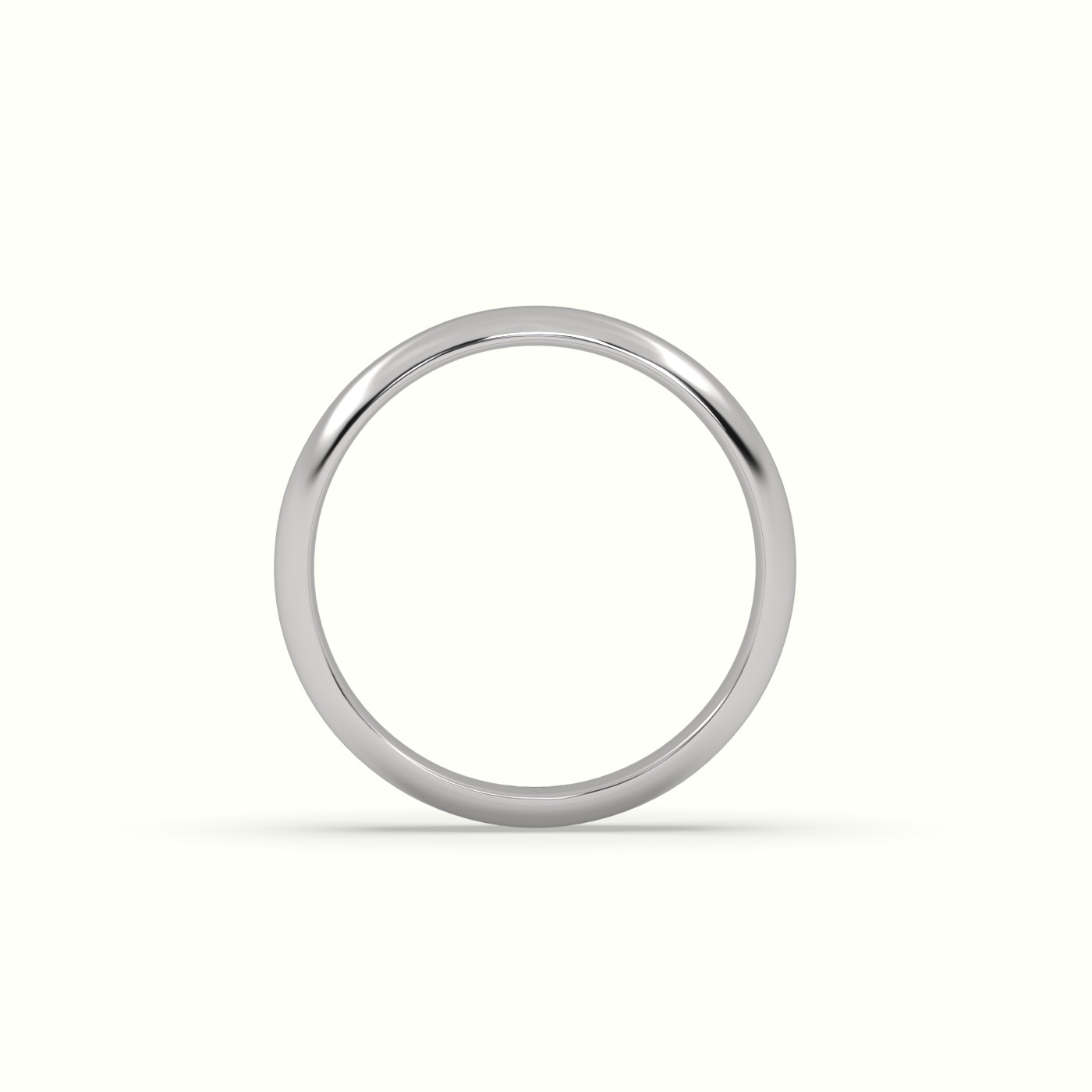 18k white gold traditional d shape flat profile wedding band Photos & images