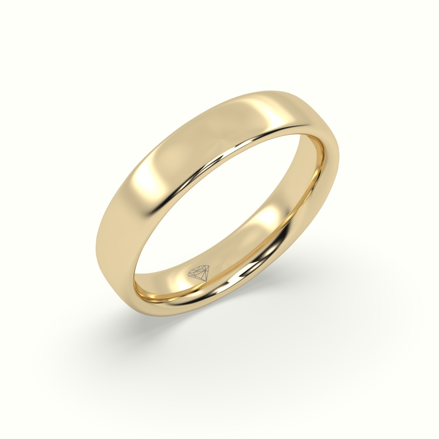 18k yellow gold classic profile e wedding ring Photos & images