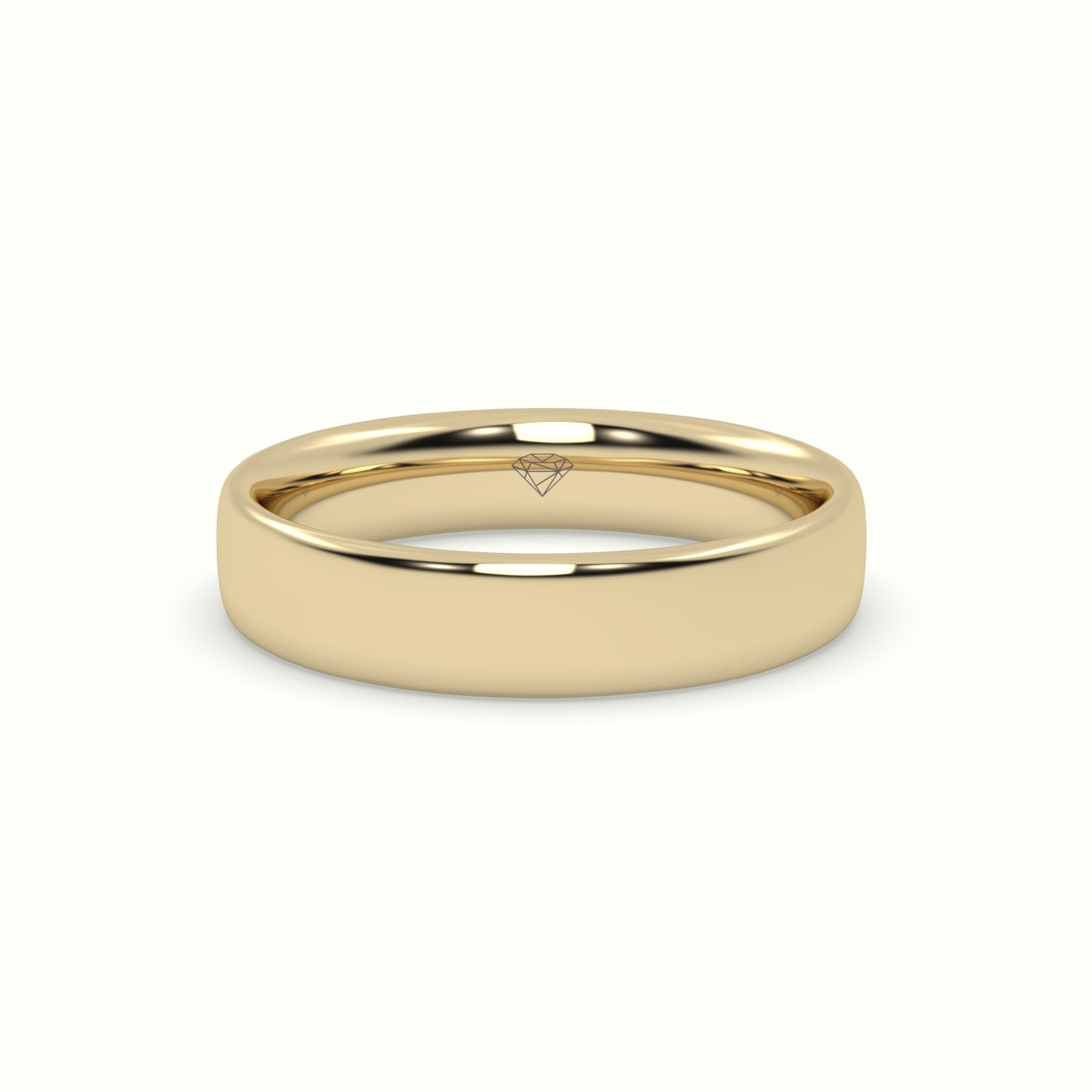 18k yellow gold classic profile e wedding ring