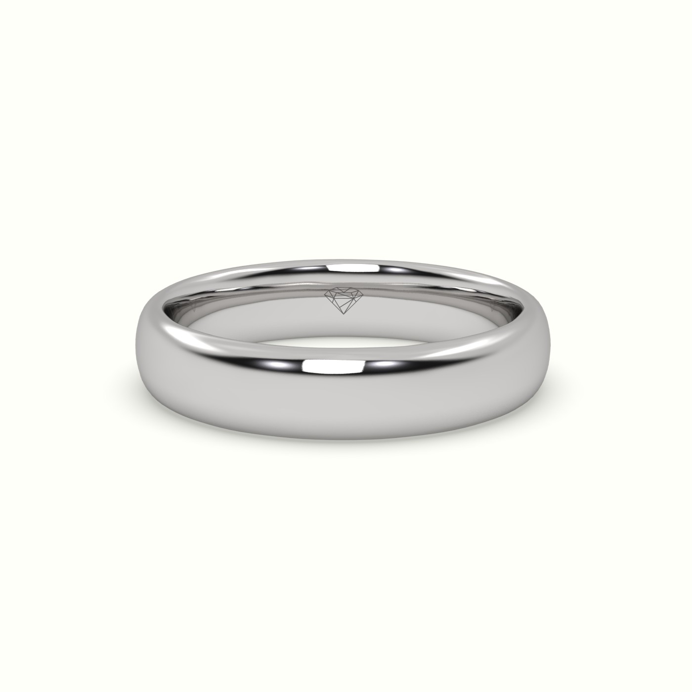 18k white gold profile f wedding ring
