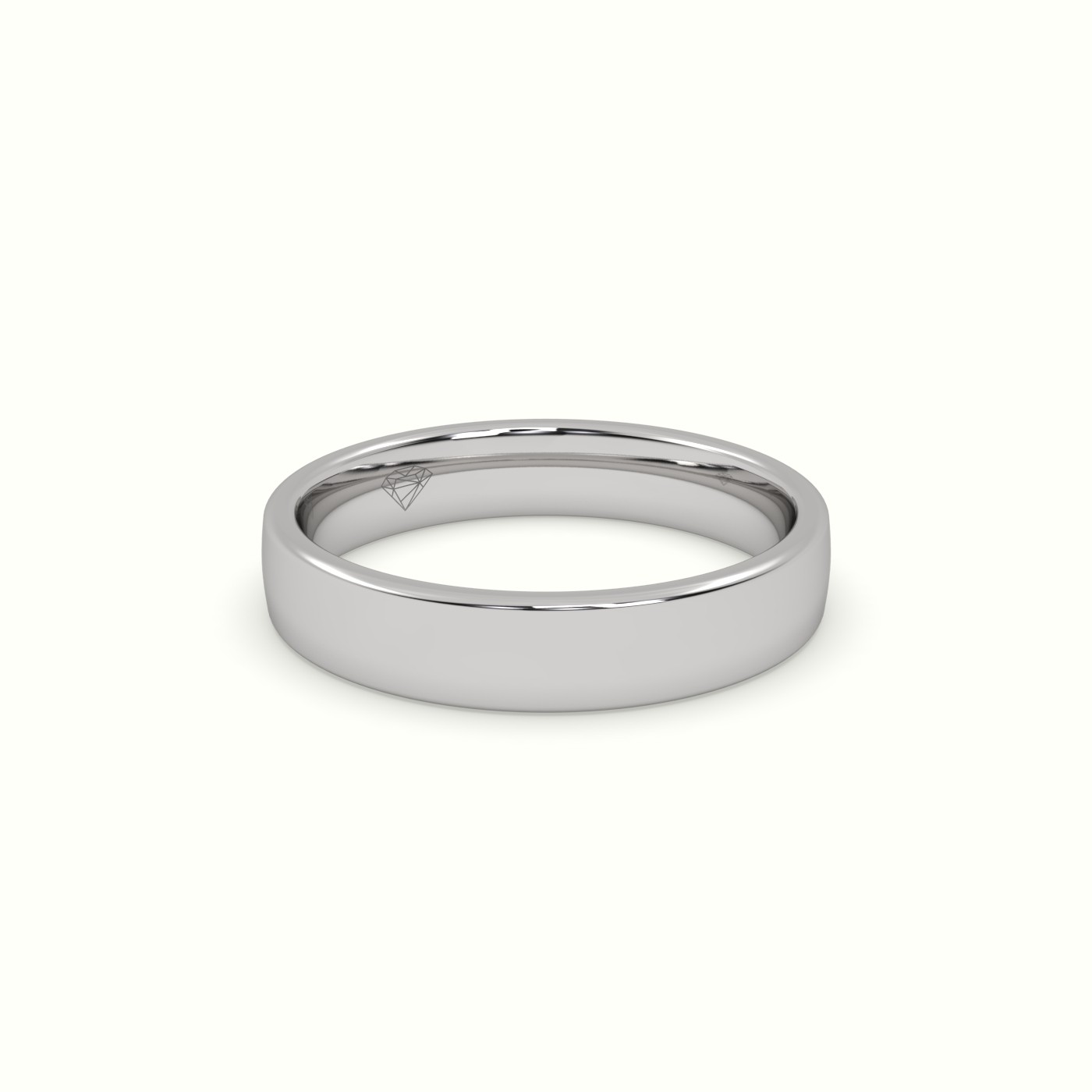18k white gold comfort fit classic "her"wedding band Photos & images