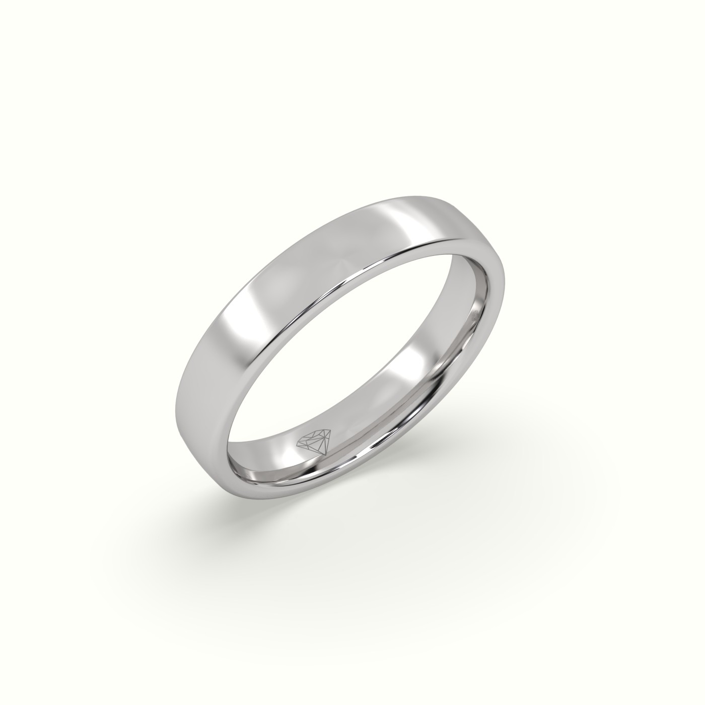 18k white gold comfort fit classic "her"wedding band Photos & images