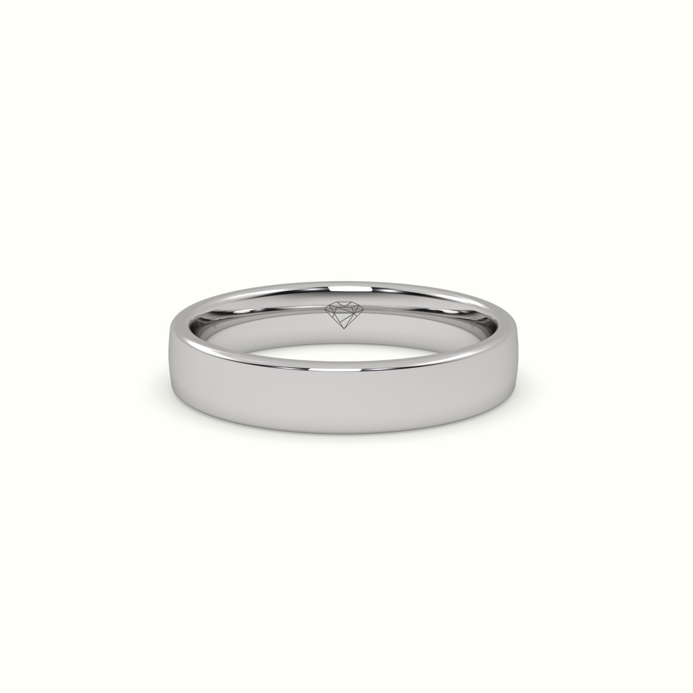 18k white gold comfort fit classic "her"wedding band