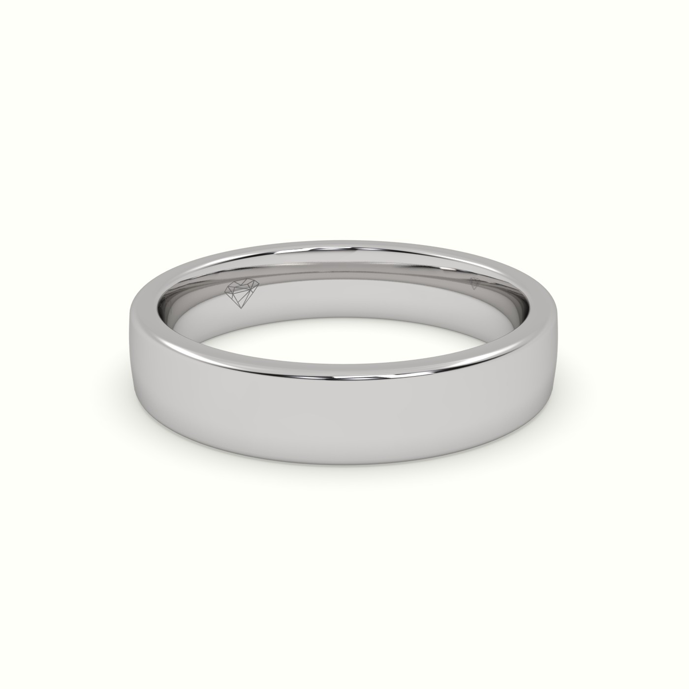 18k white gold comfort fit classic "her"wedding band Photos & images