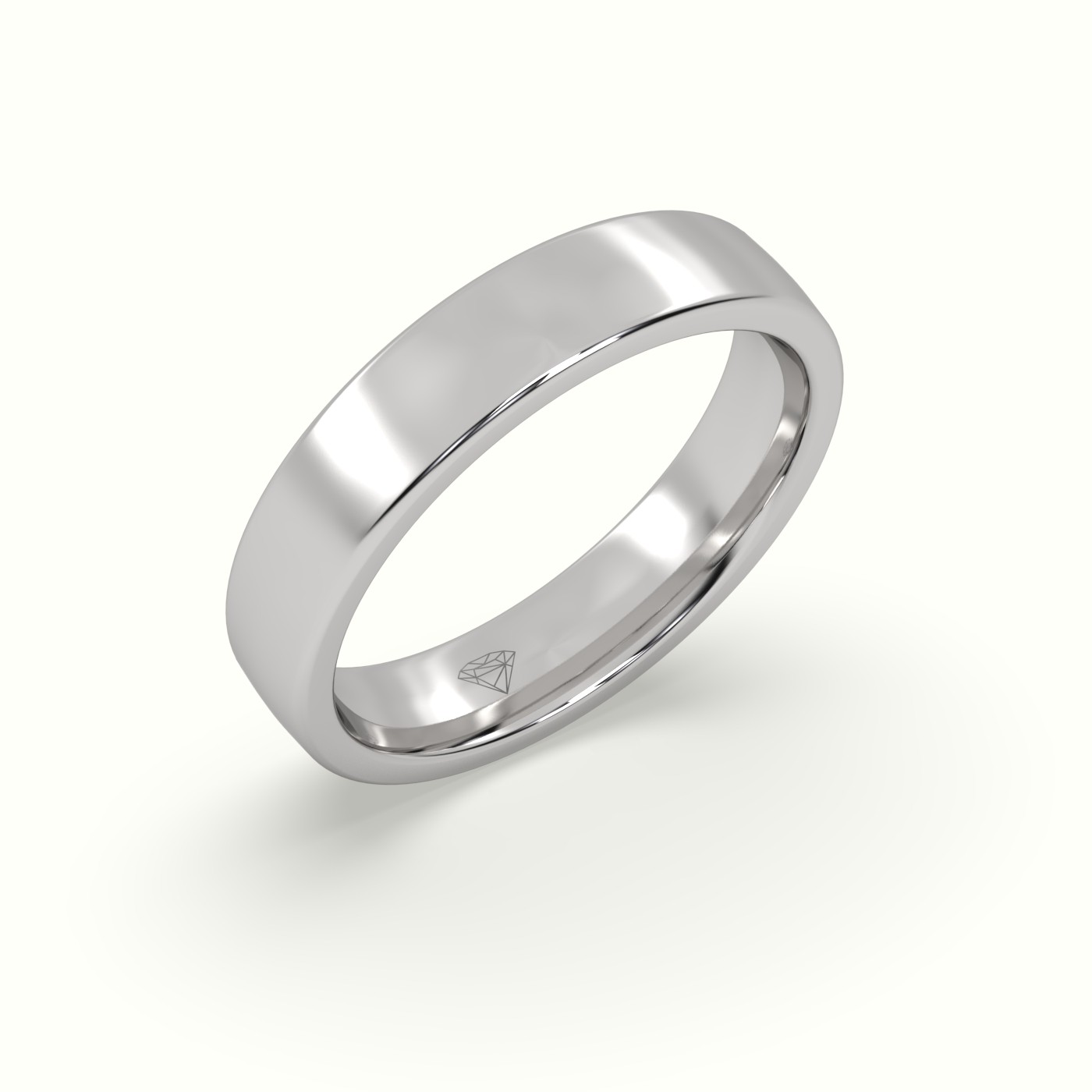 18k white gold comfort fit classic "her"wedding band Photos & images