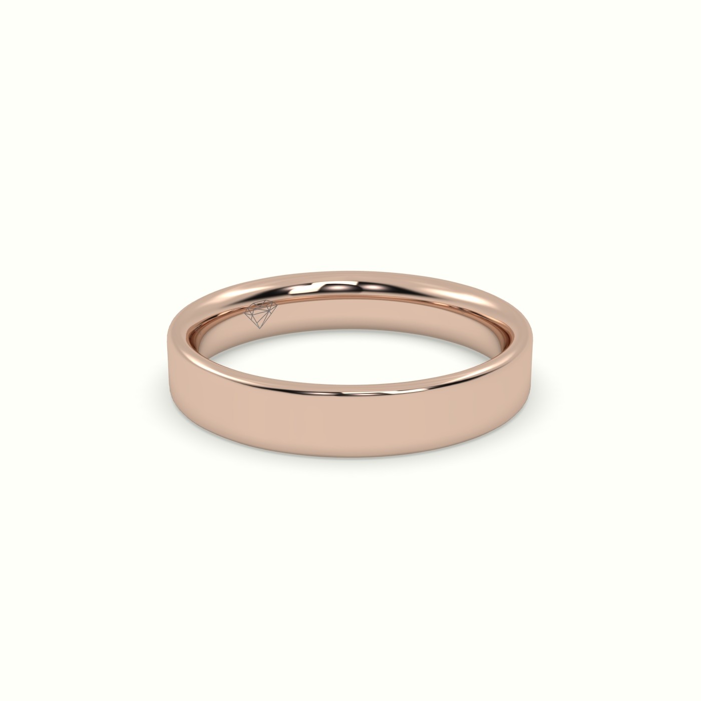 18k rose gold time honoured heavy weight  flat d court women's  wedding band Photos & images