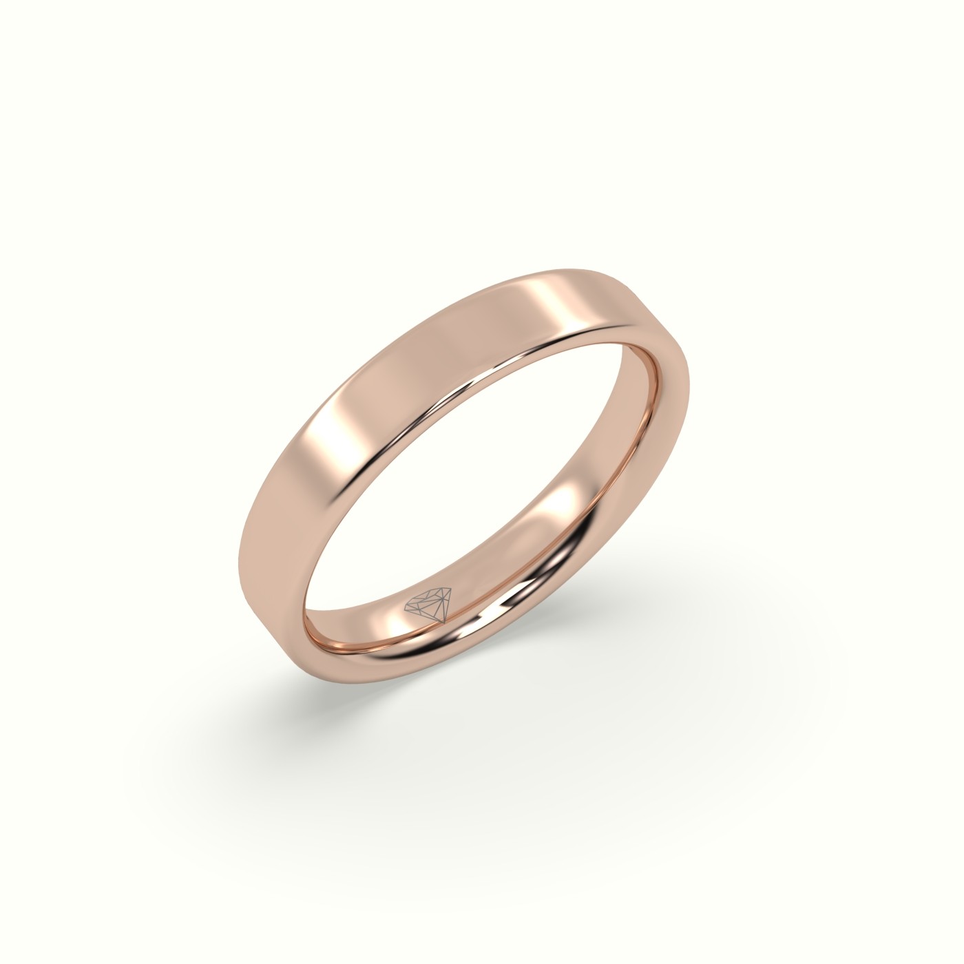 18k rose gold time honoured heavy weight  flat d court women's  wedding band Photos & images