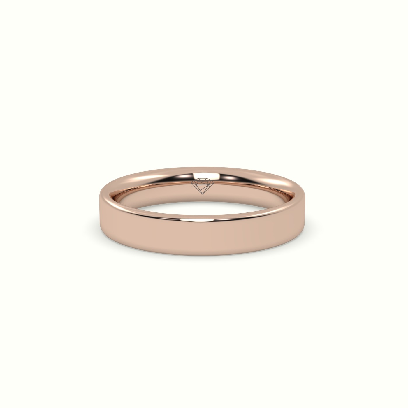 18k rose gold time honoured heavy weight  flat d court women's  wedding band