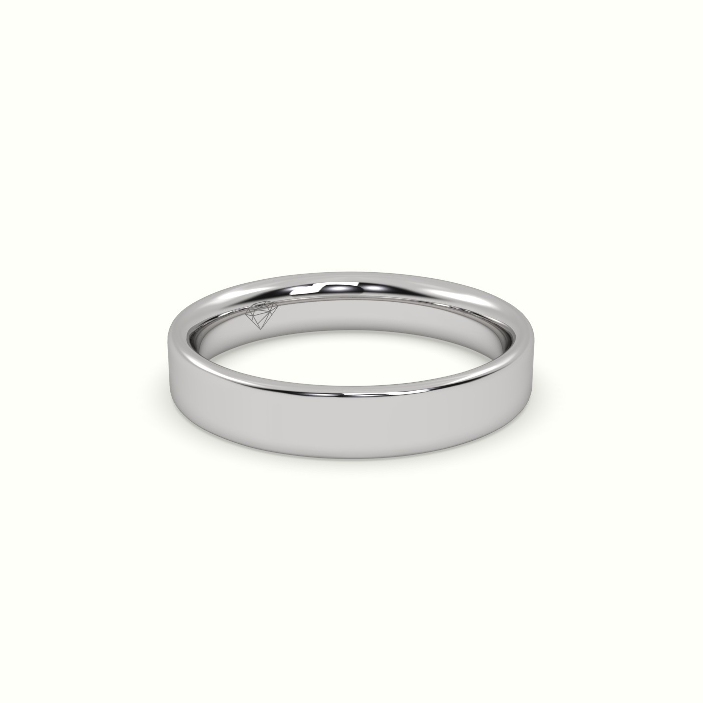 18k white gold time honoured heavy weight  flat d court women's wedding band Photos & images