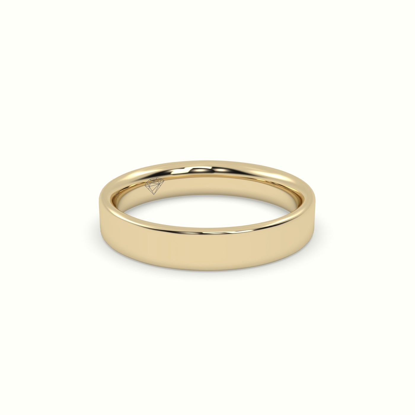 18k yellow gold time honoured heavy weight  flat d court women's wedding band Photos & images