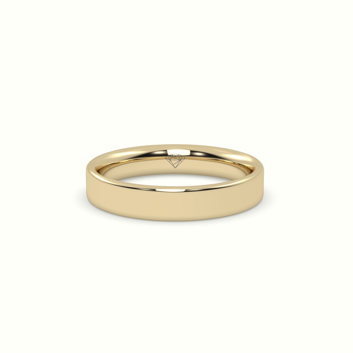 18k yellow gold time honoured heavy weight  flat d court women's wedding band