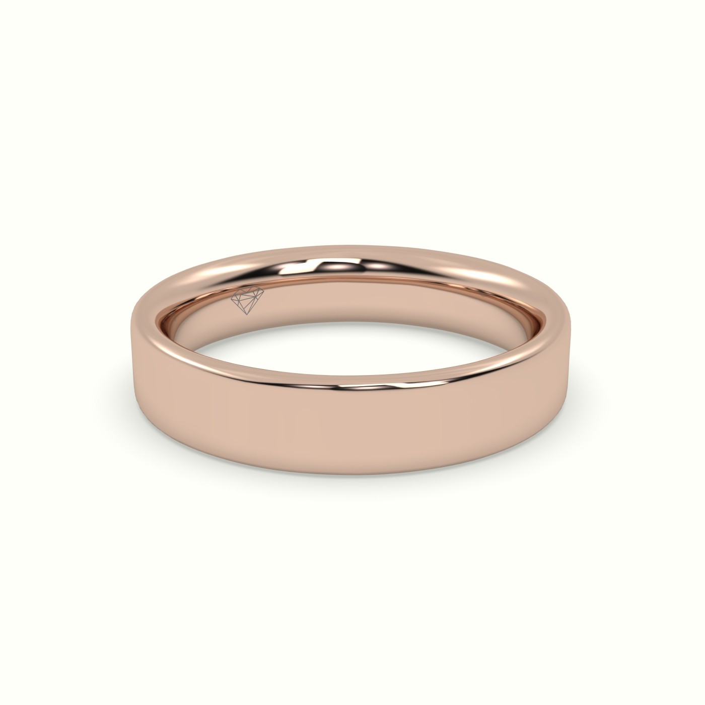 18k rose gold time honoured heavy weight  flat d court women's  wedding band Photos & images