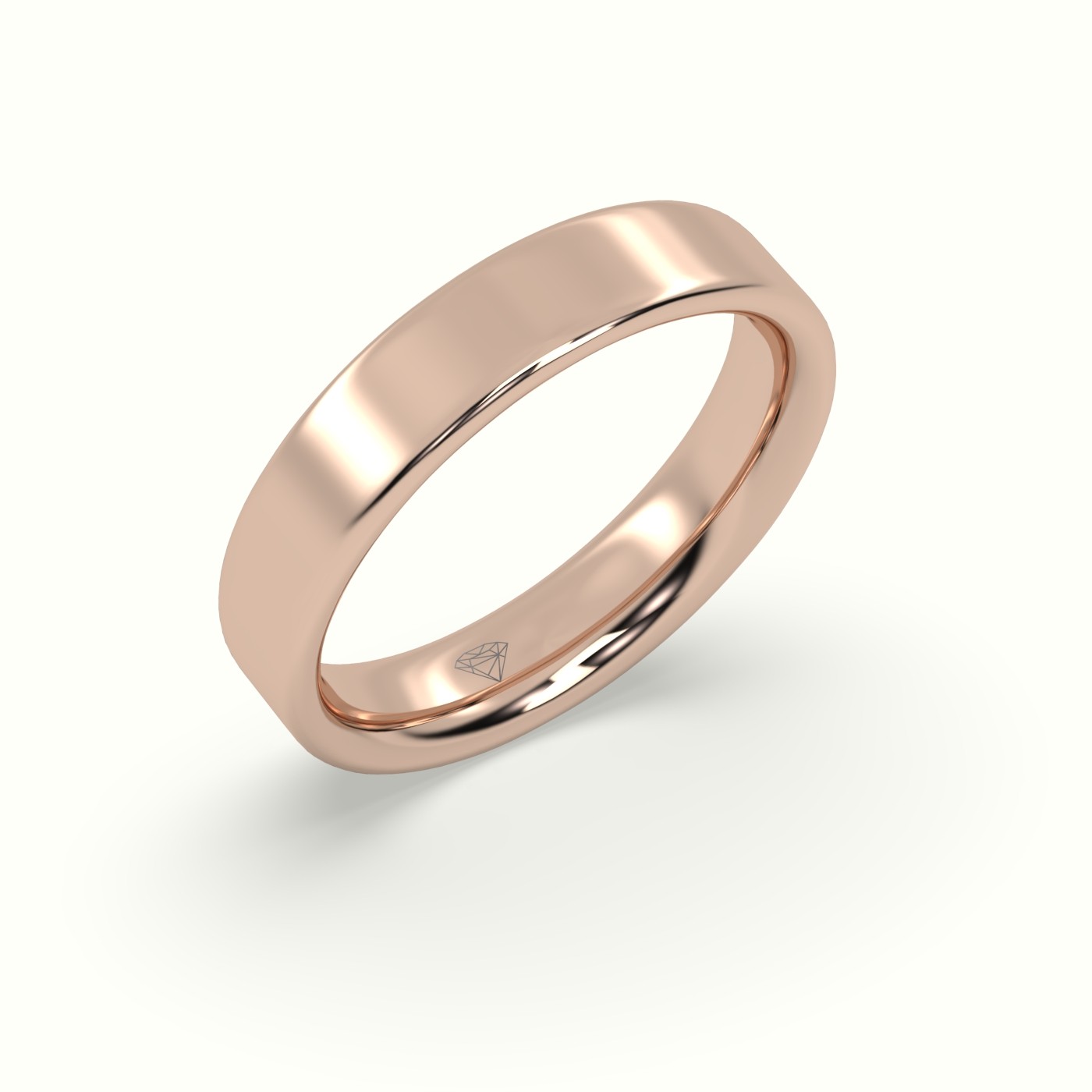 18k rose gold time honoured heavy weight  flat d court women's  wedding band Photos & images