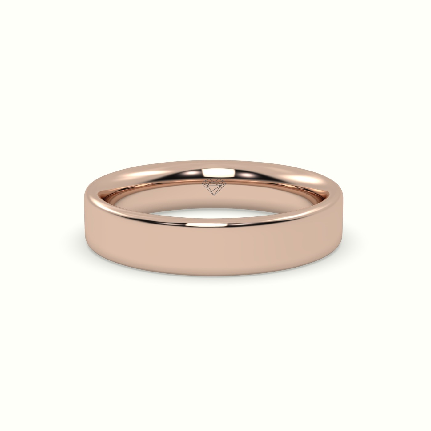 18k rose gold time honoured heavy weight  flat d court women's  wedding band